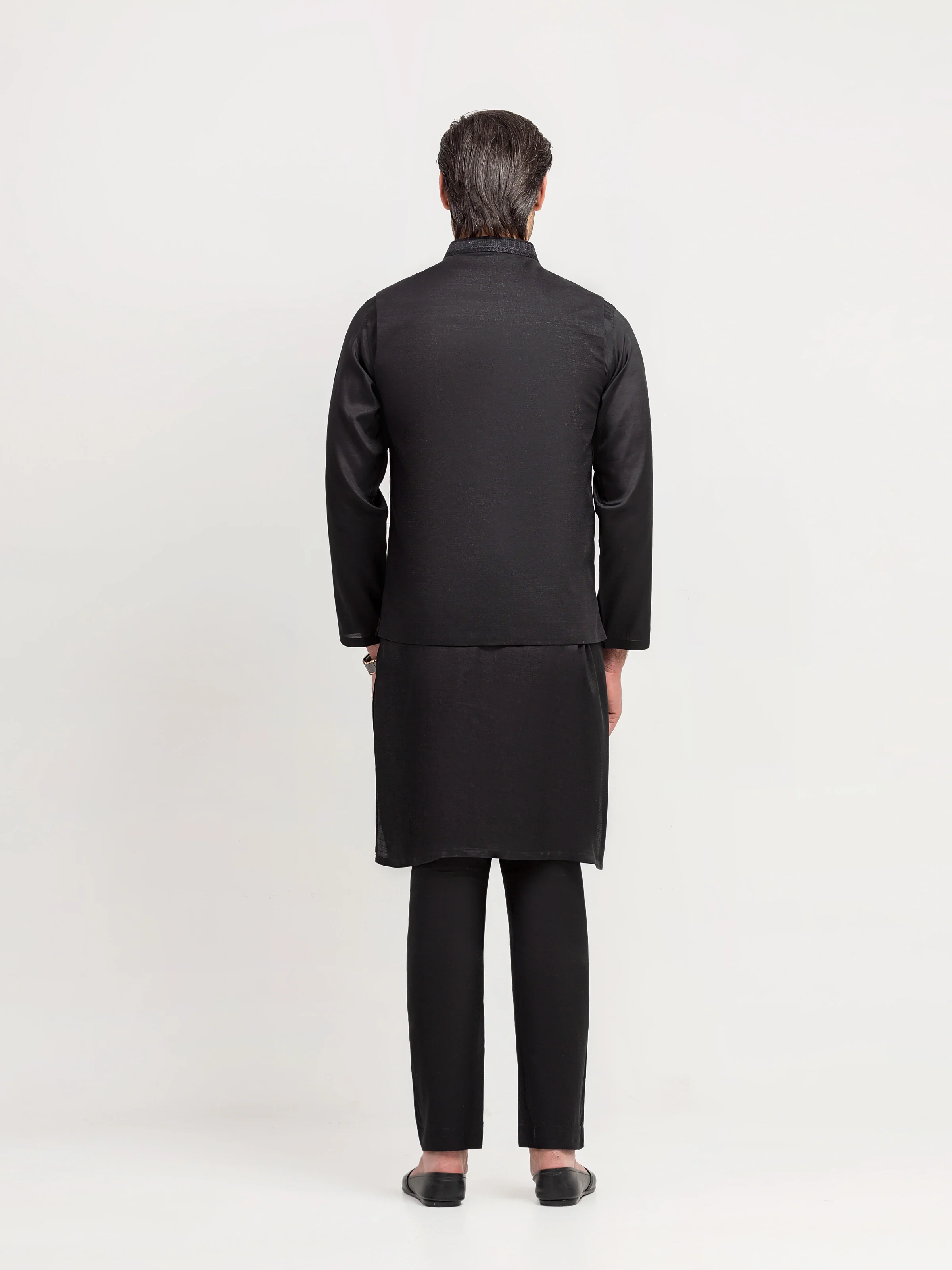 Men's Black Waist Coat - EMTWCE5-35995 - Image 5