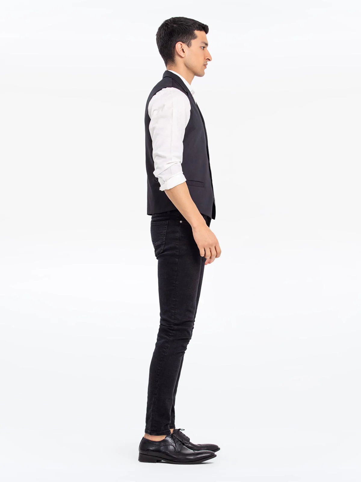 Men's Black Waist Coat - EMTWCF24-35906 - Image 3