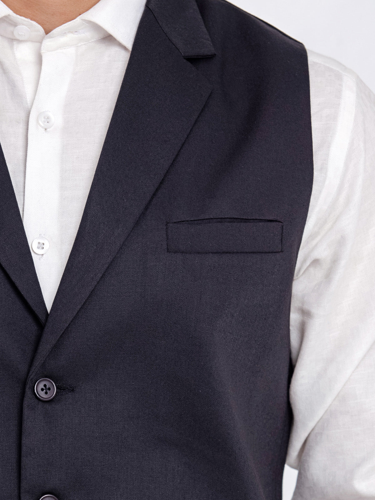 Men's Black Waist Coat - EMTWCF24-35906 - Image 4