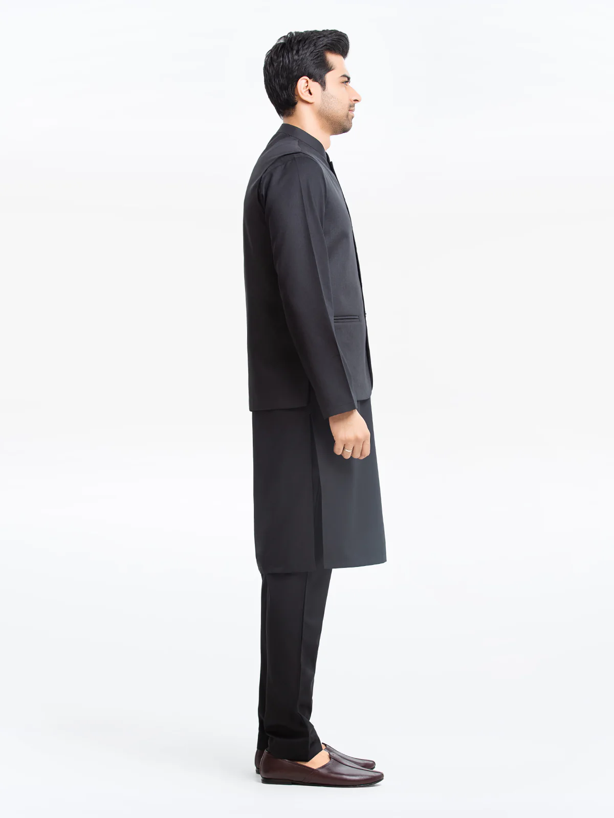 Men's Black Waist Coat  - EMTWCP24-35901 - Image 3