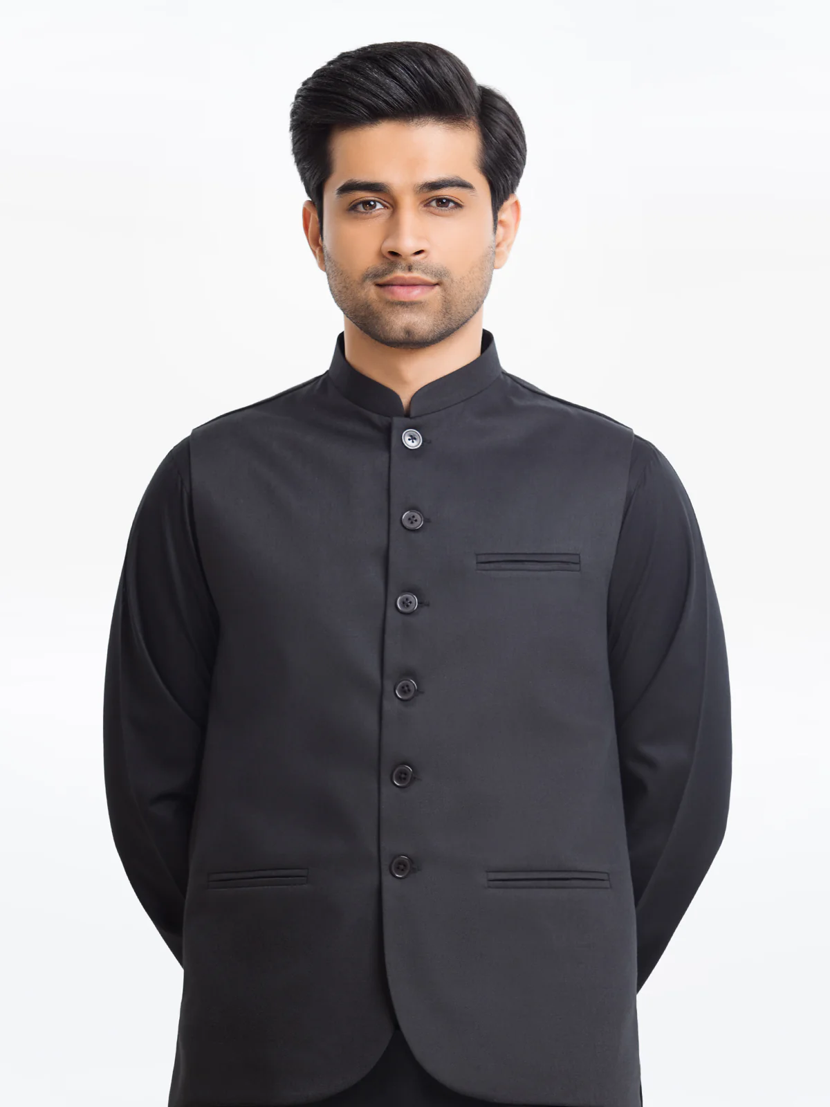 Men's Black Waist Coat  - EMTWCP24-35901 - Image 4