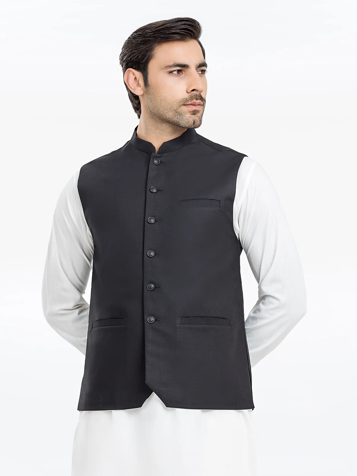 Men's Black Waist Coat - EMTWCP24-35926 - Image 2