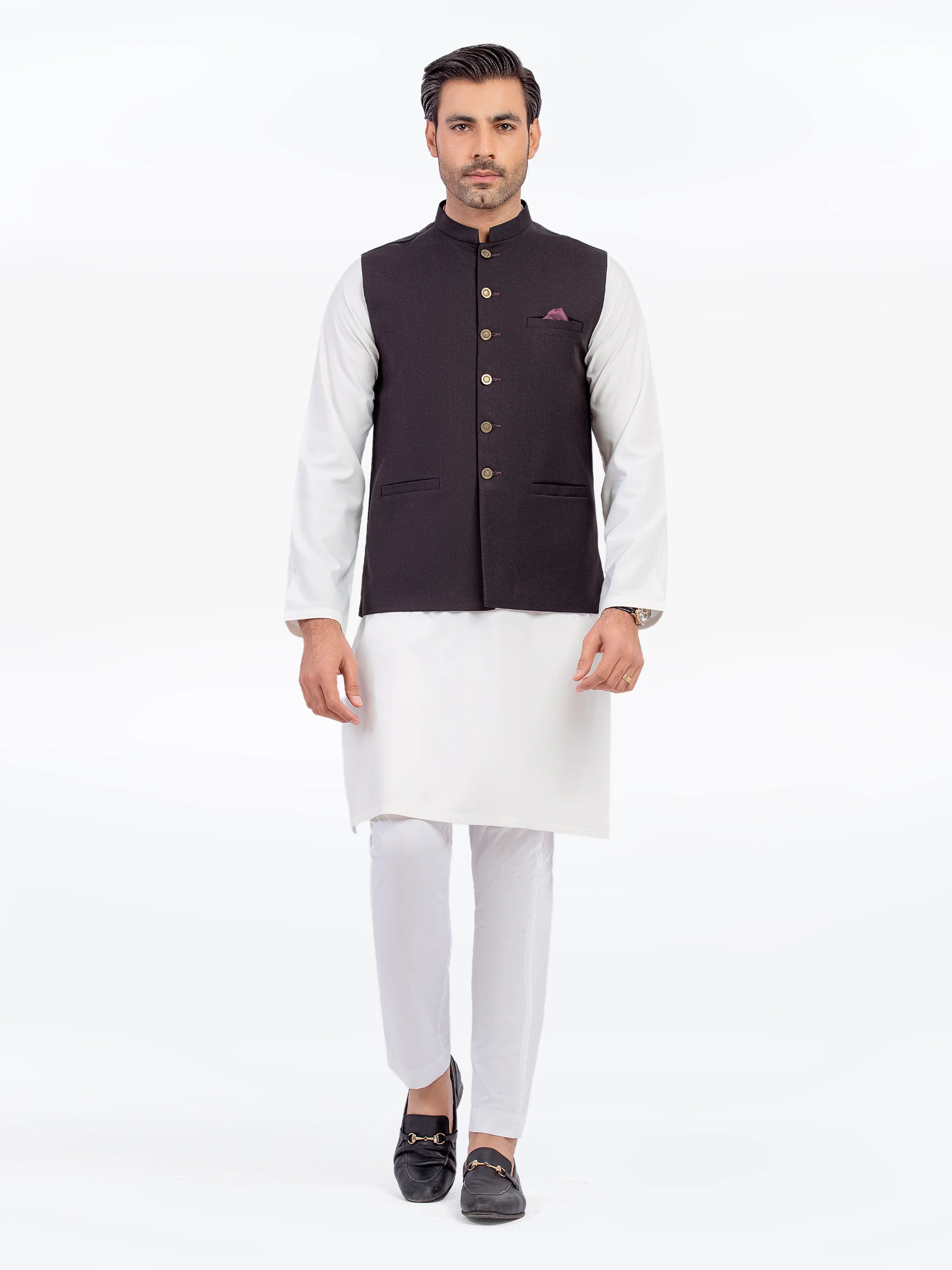 Men's Black Waist Coat - EMTWCP5-35951 - Image 2