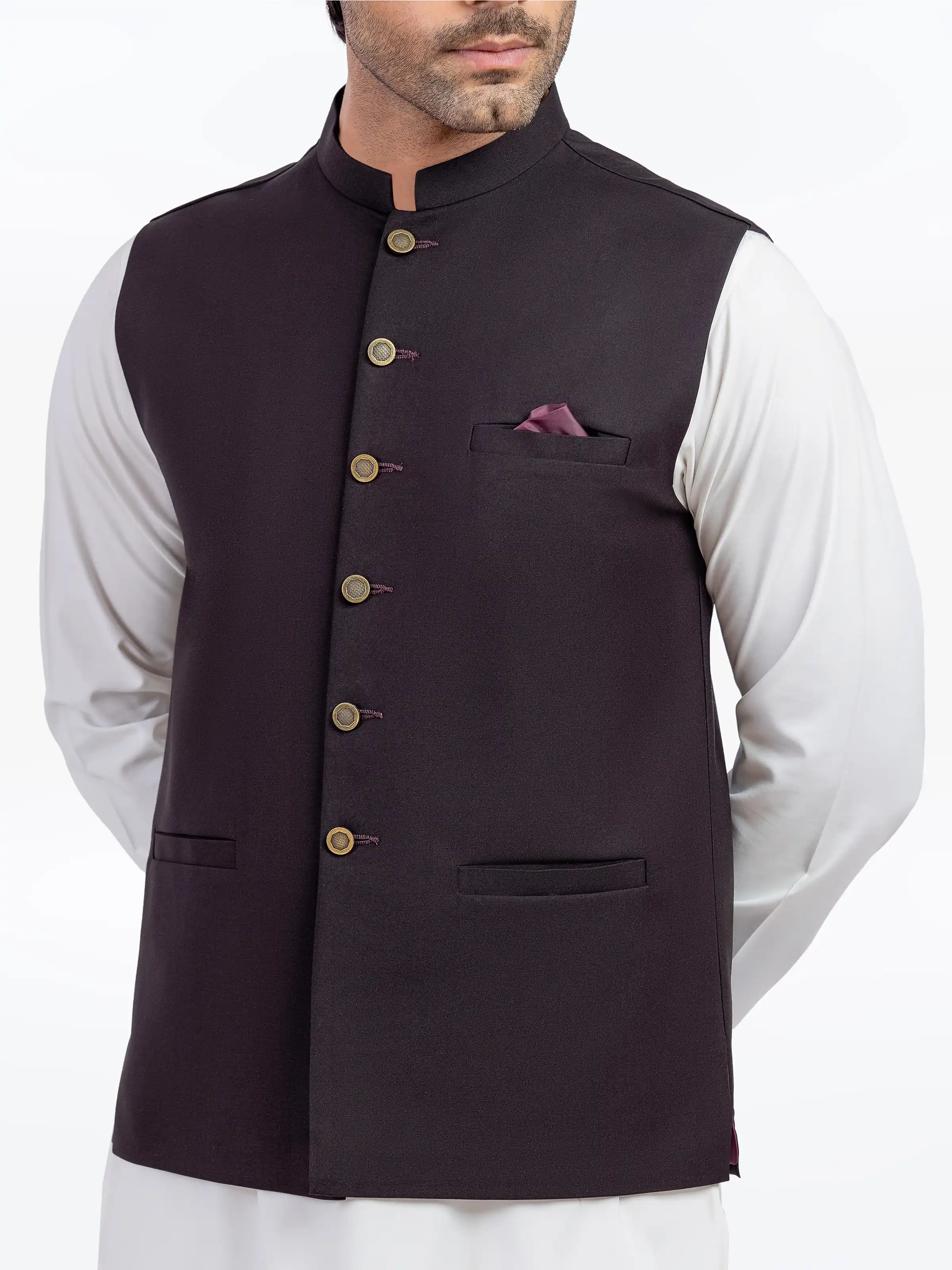 Men's Black Waist Coat - EMTWCP5-35951 - Image 3