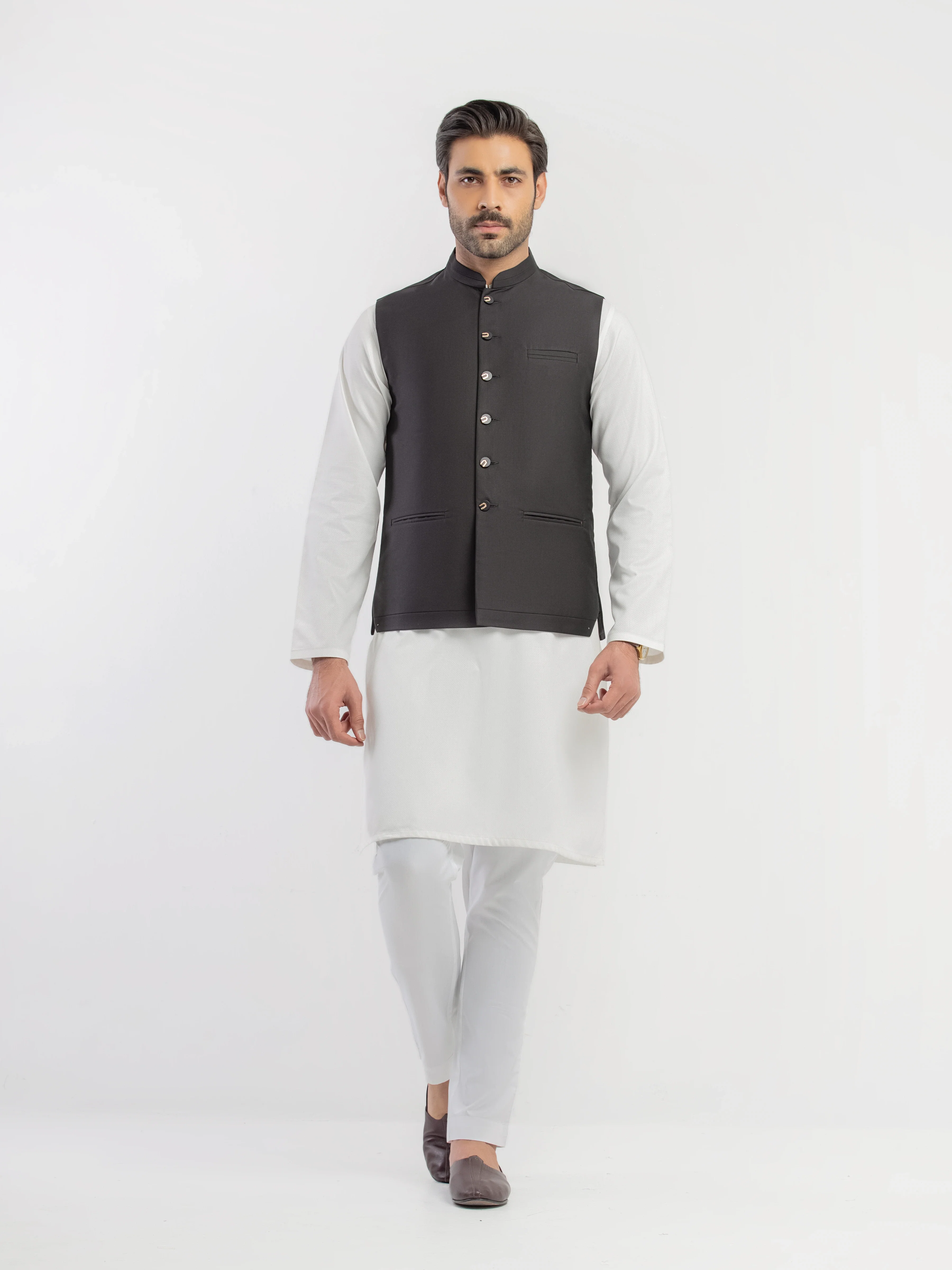 Men's Black Waist Coat - EMTWCP5-35974 - Image 2