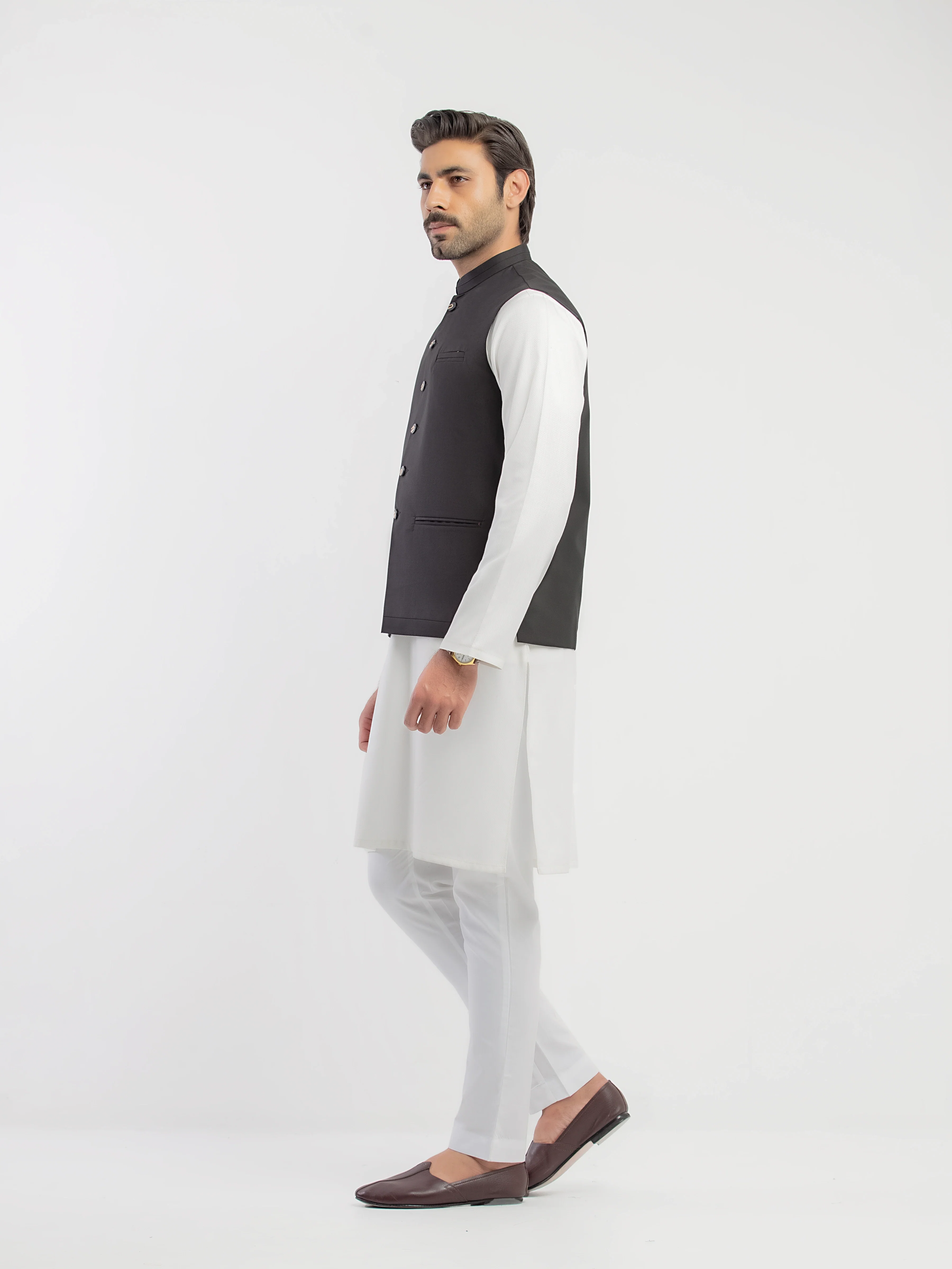 Men's Black Waist Coat - EMTWCP5-35974 - Image 4