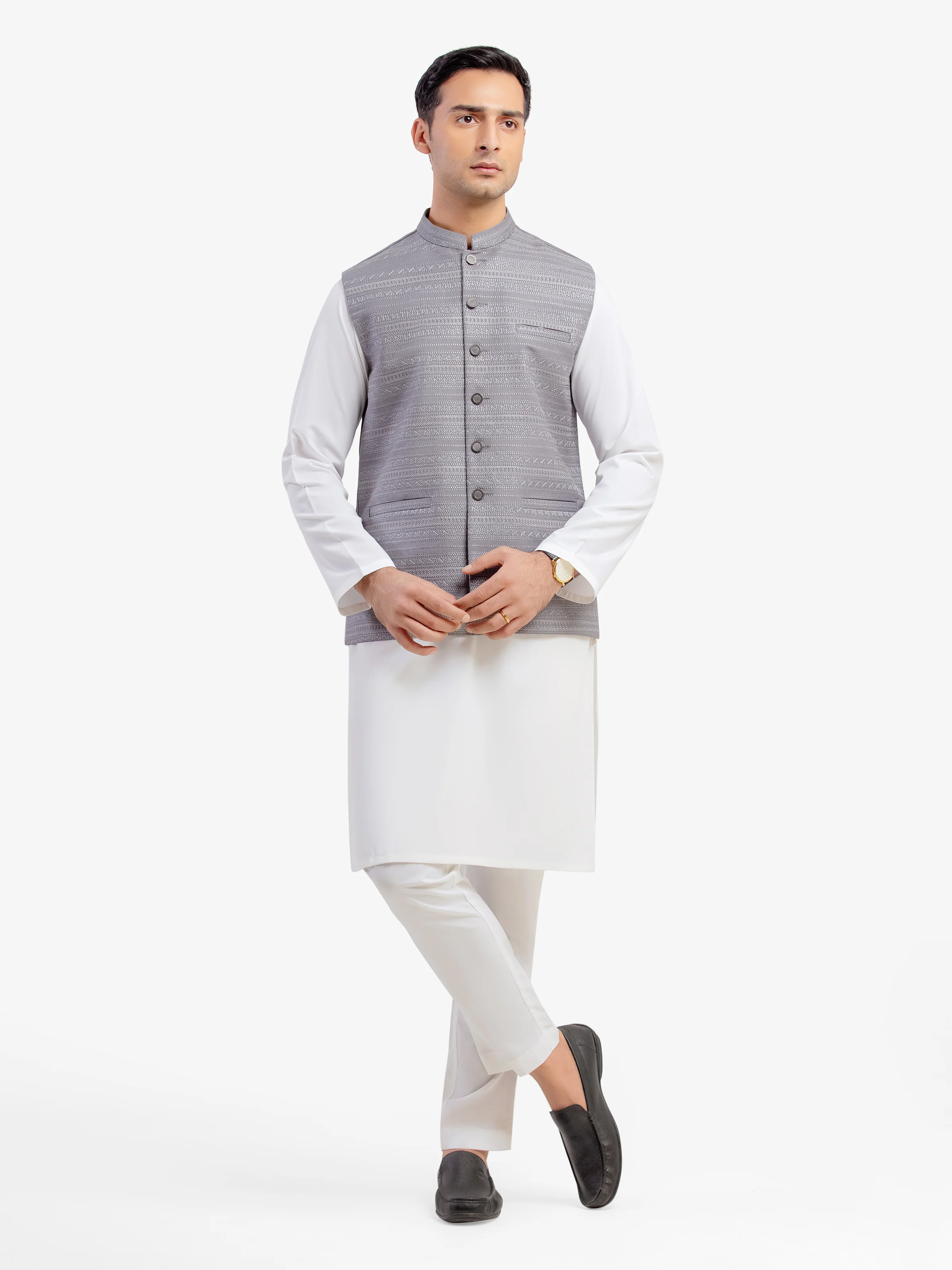 Men's Black Waist Coat - EMTWCP5-35975 - Image 2