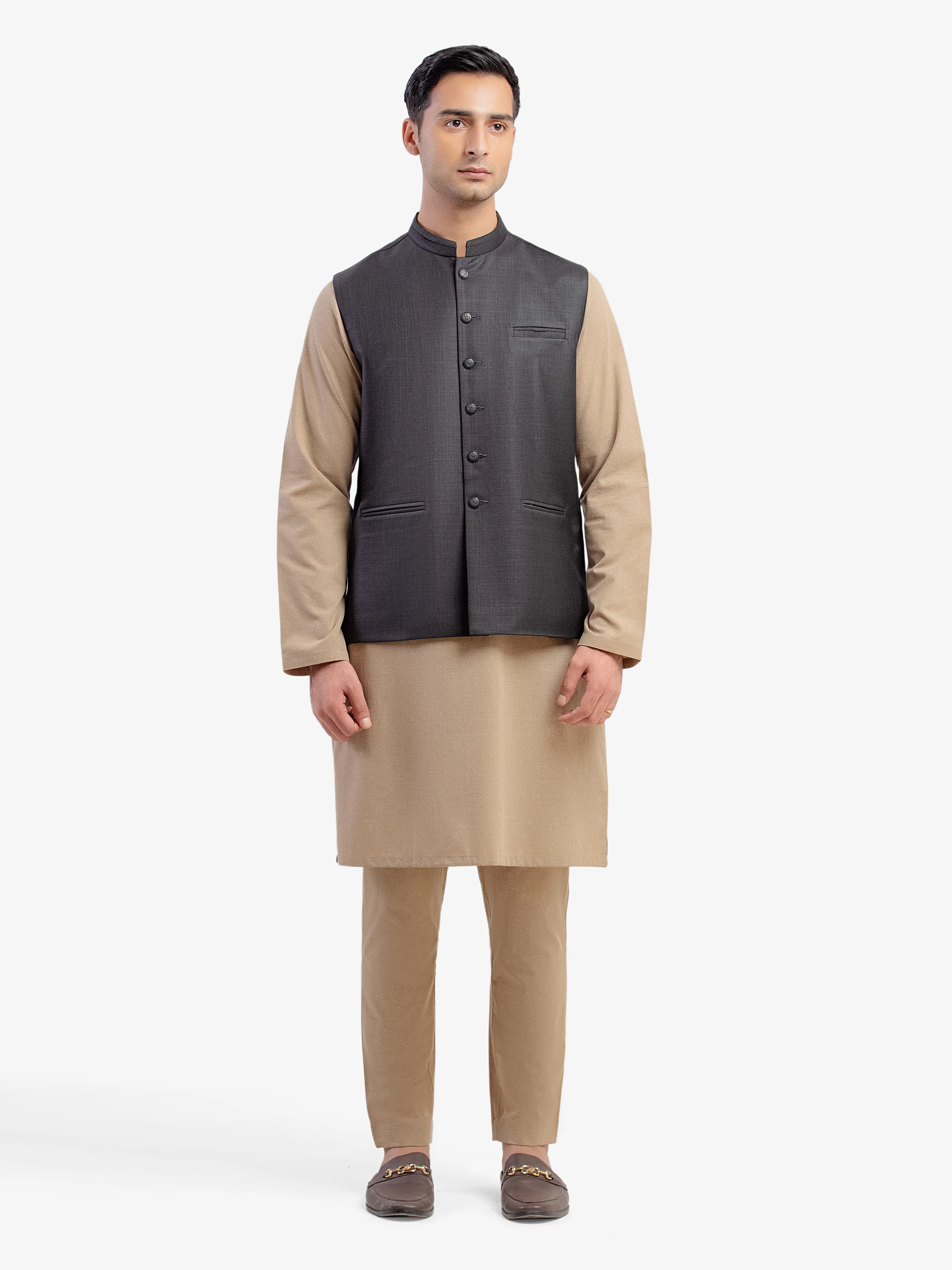 Men's Black Waist Coat - EMTWCP5-35976 - Image 2