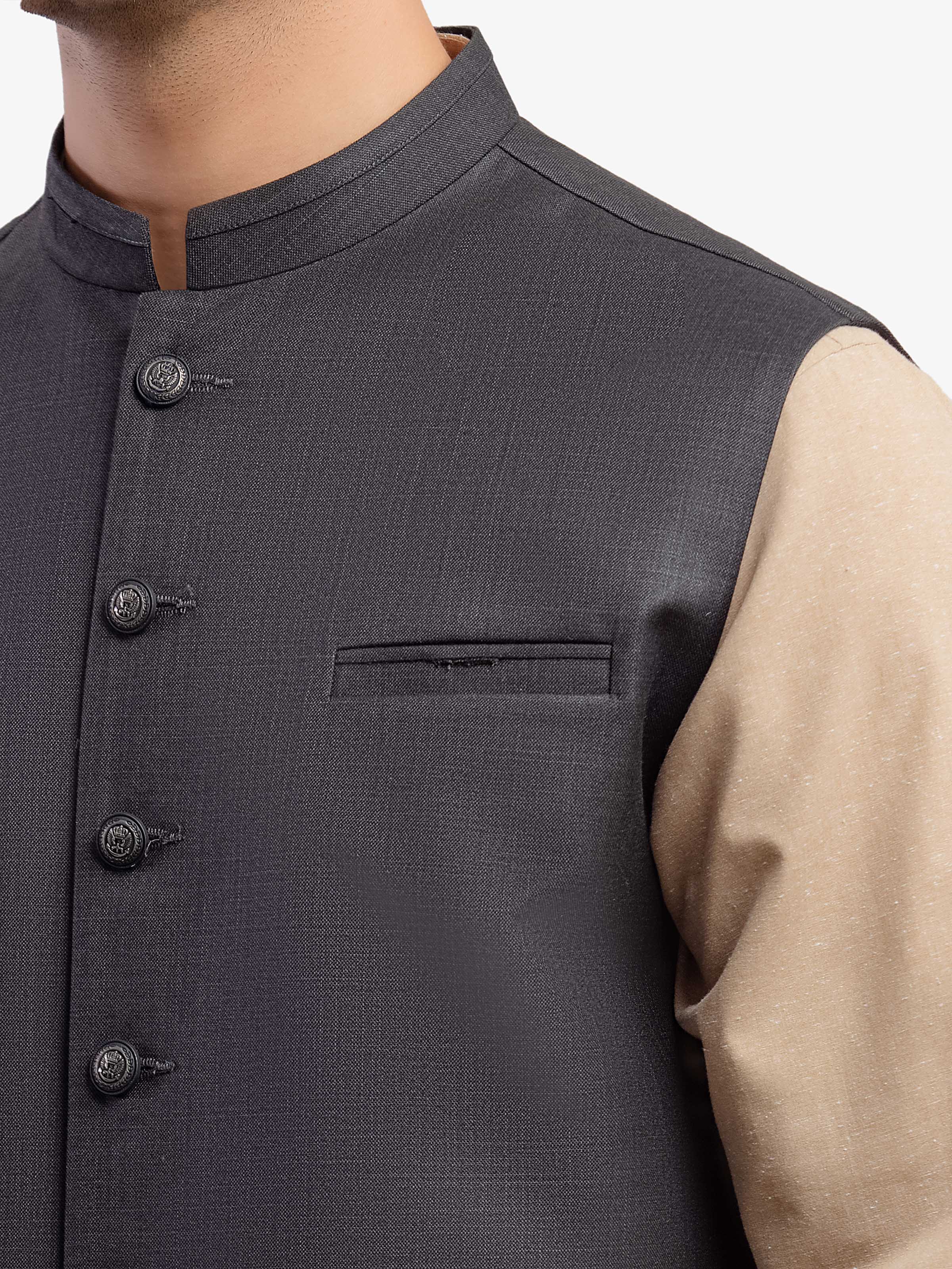 Men's Black Waist Coat - EMTWCP5-35976 - Image 3