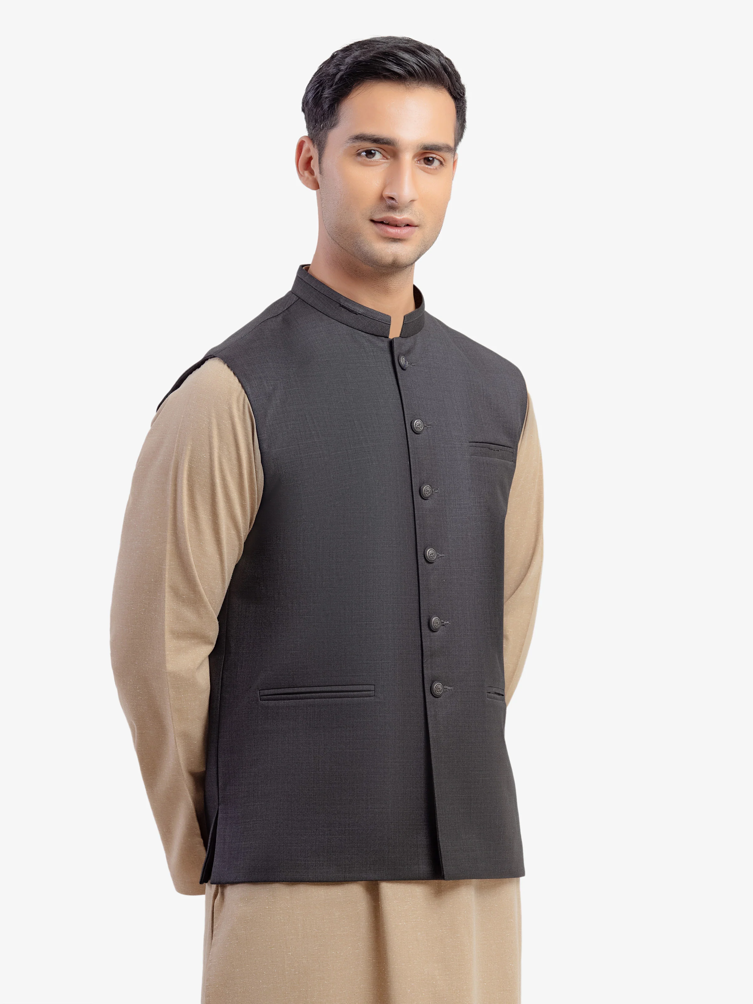 Men's Black Waist Coat - EMTWCP5-35976 - Image 4