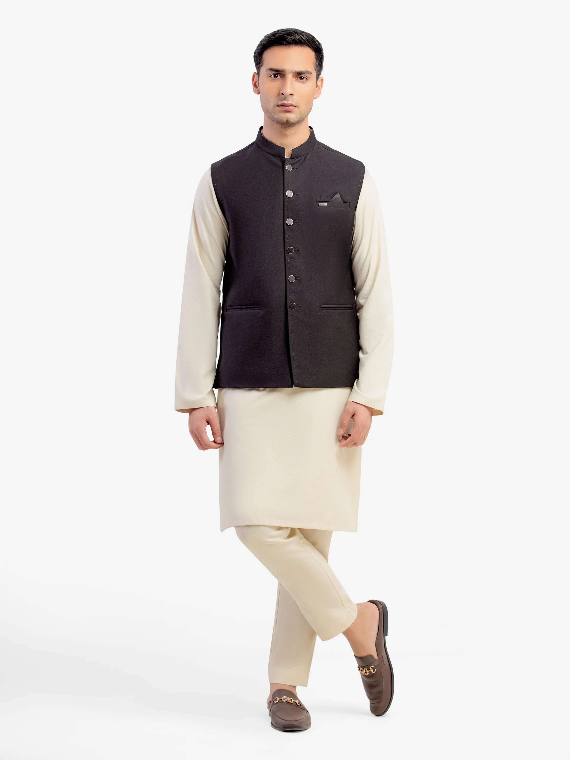 Men's Black Waist Coat - EMTWCP5-35977 - Image 2