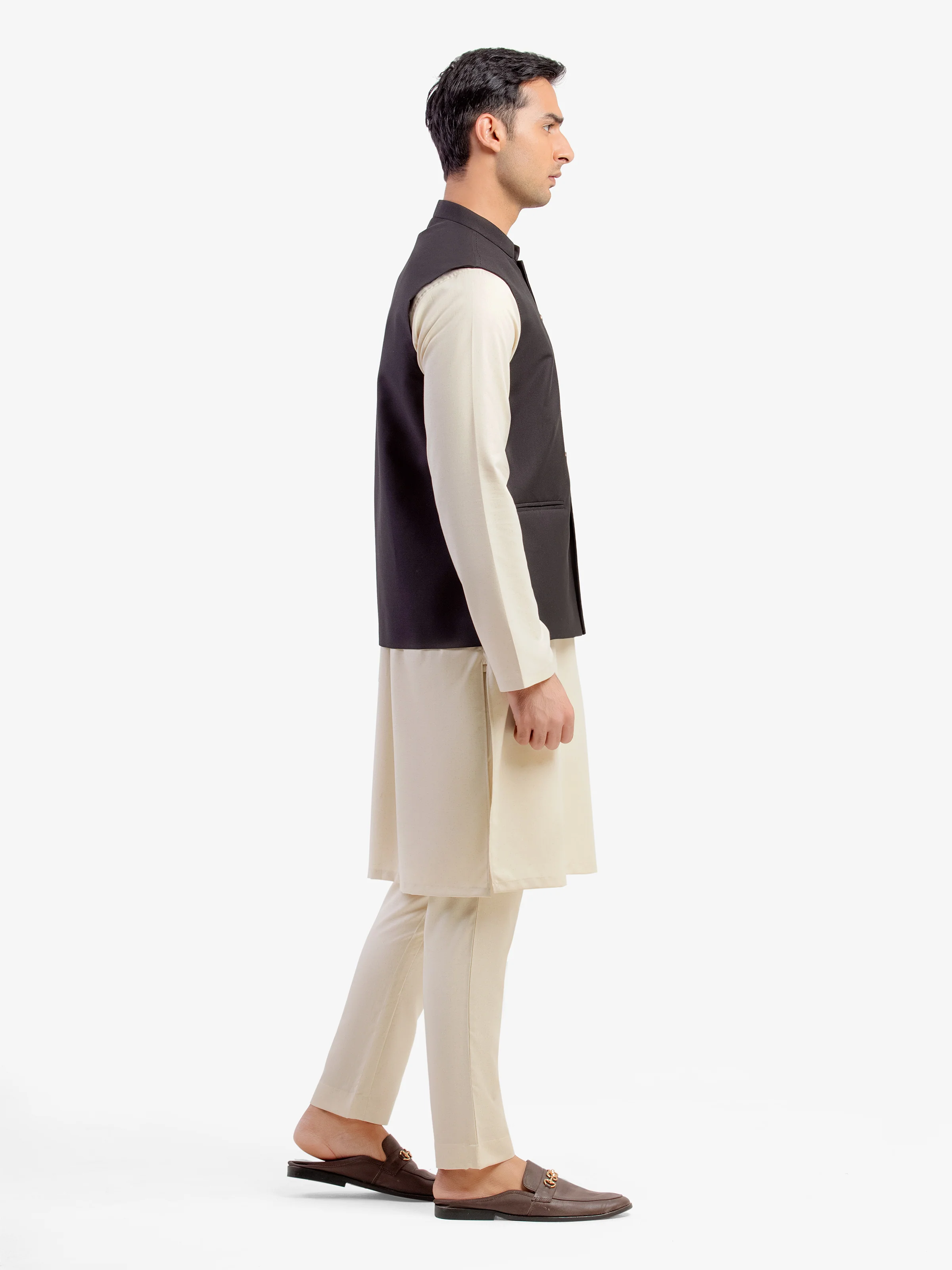 Men's Black Waist Coat - EMTWCP5-35977 - Image 4