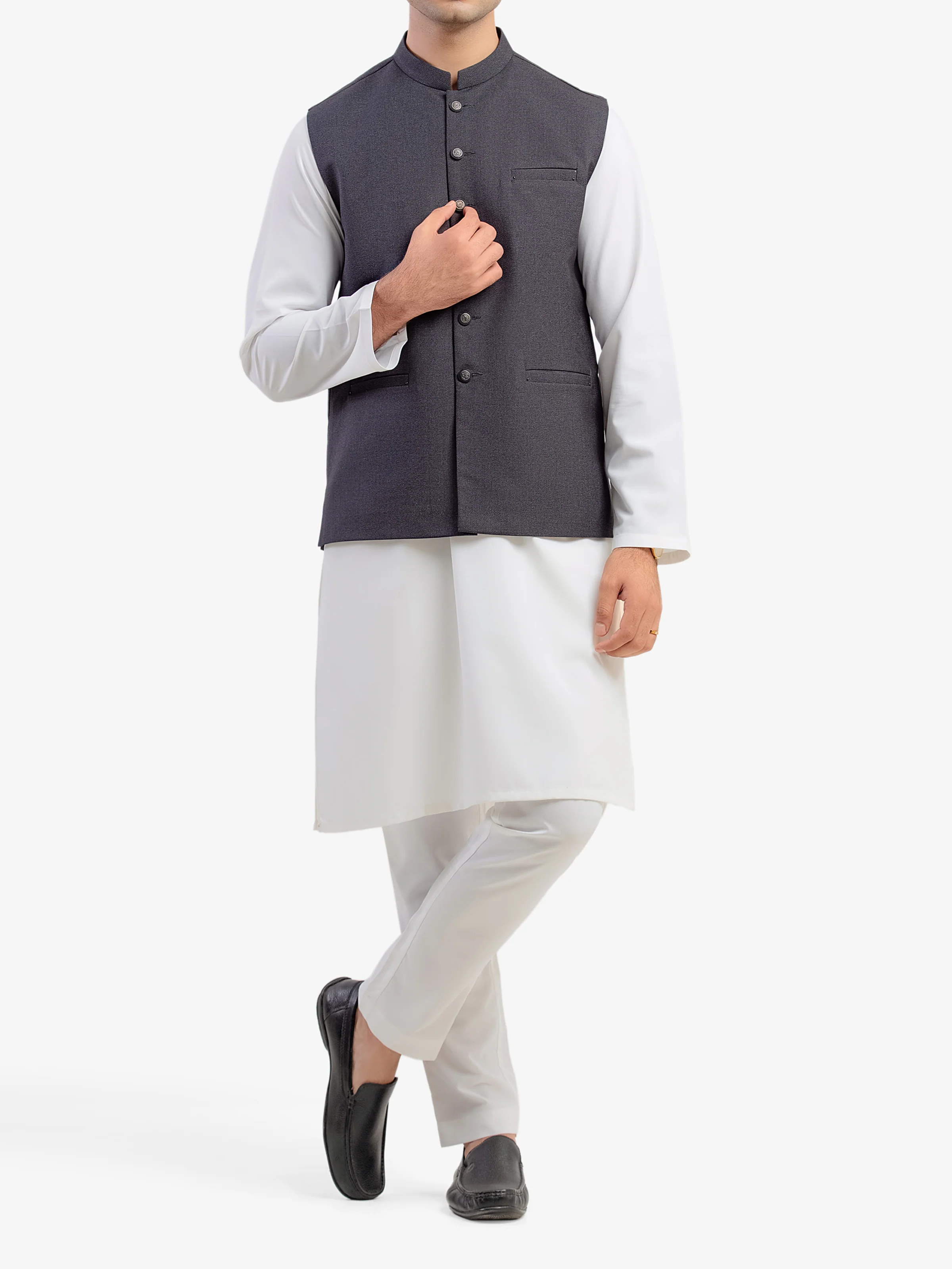 Men's Black Waist Coat - EMTWCP5-35978 - Image 2