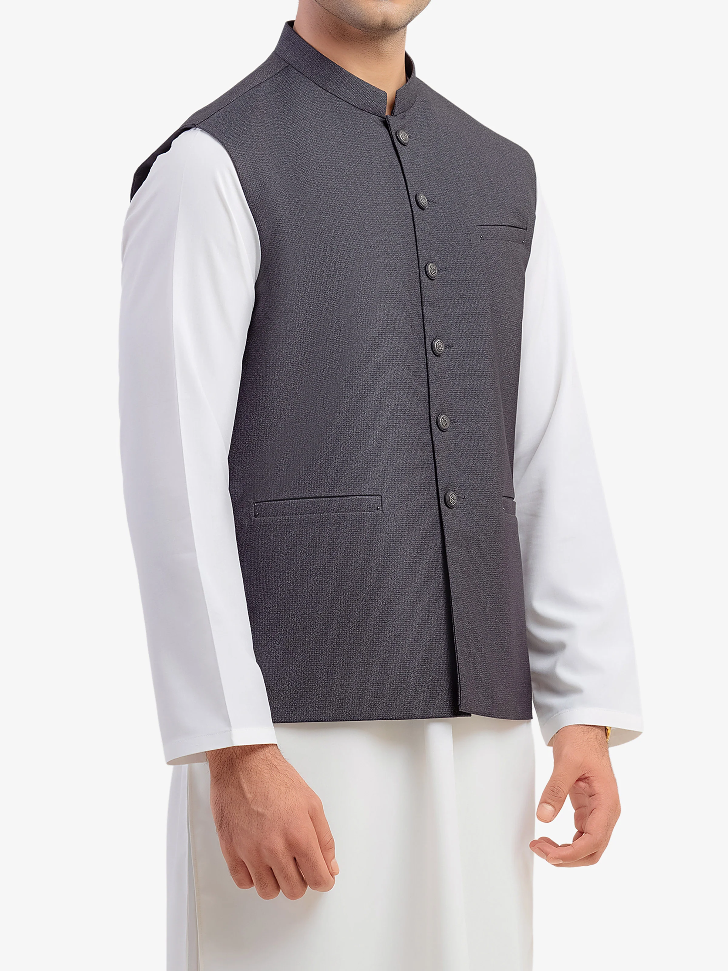 Men's Black Waist Coat - EMTWCP5-35978 - Image 4