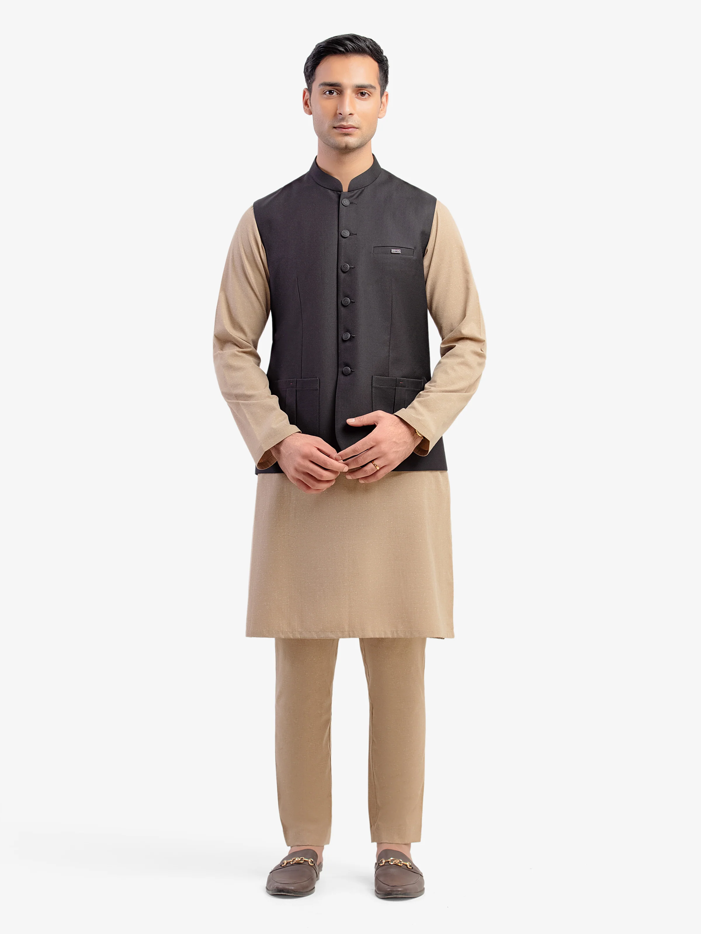 Men's Black Waist Coat - EMTWCP5-35979 - Image 2