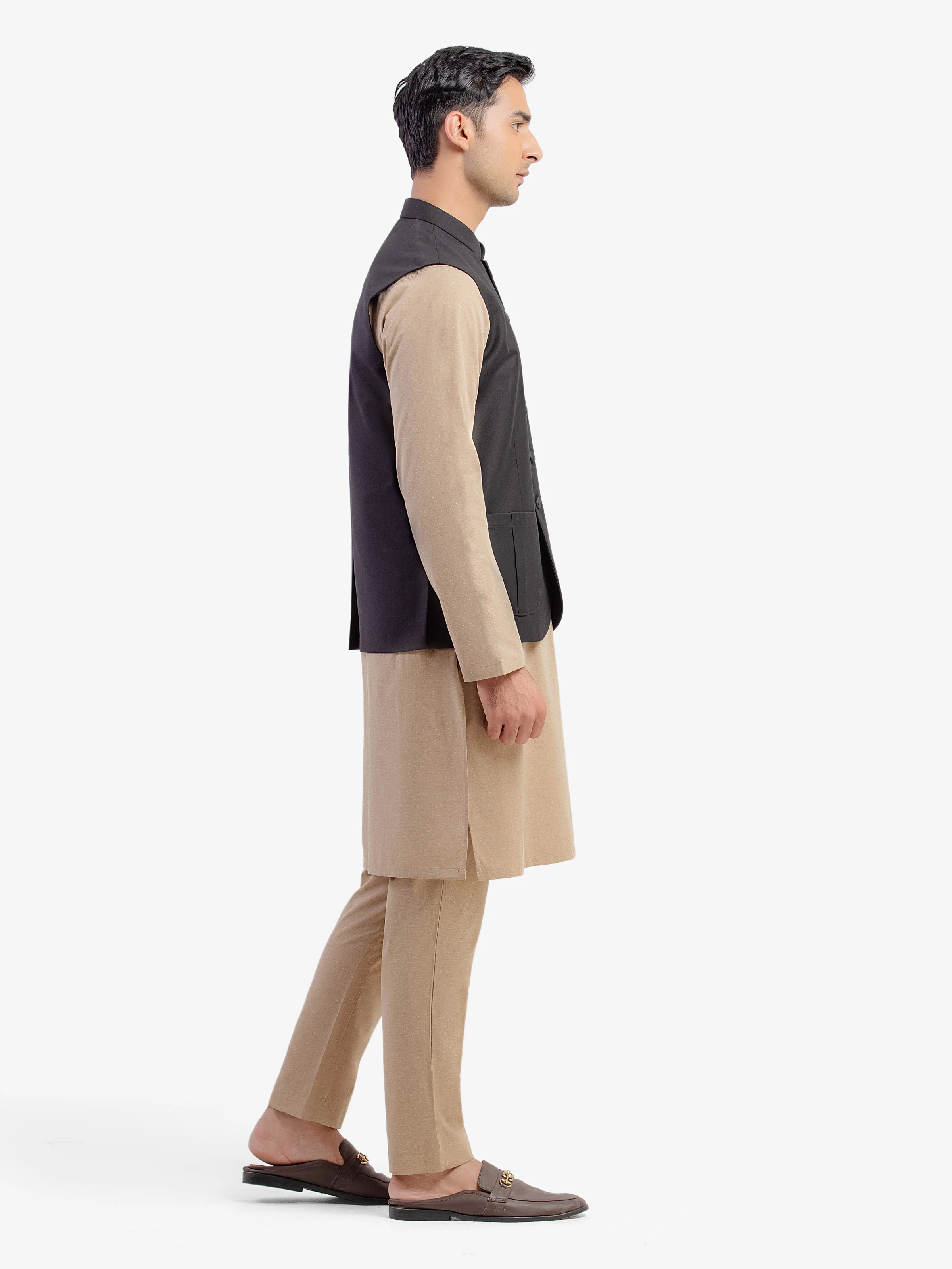 Men's Black Waist Coat - EMTWCP5-35979 - Image 4