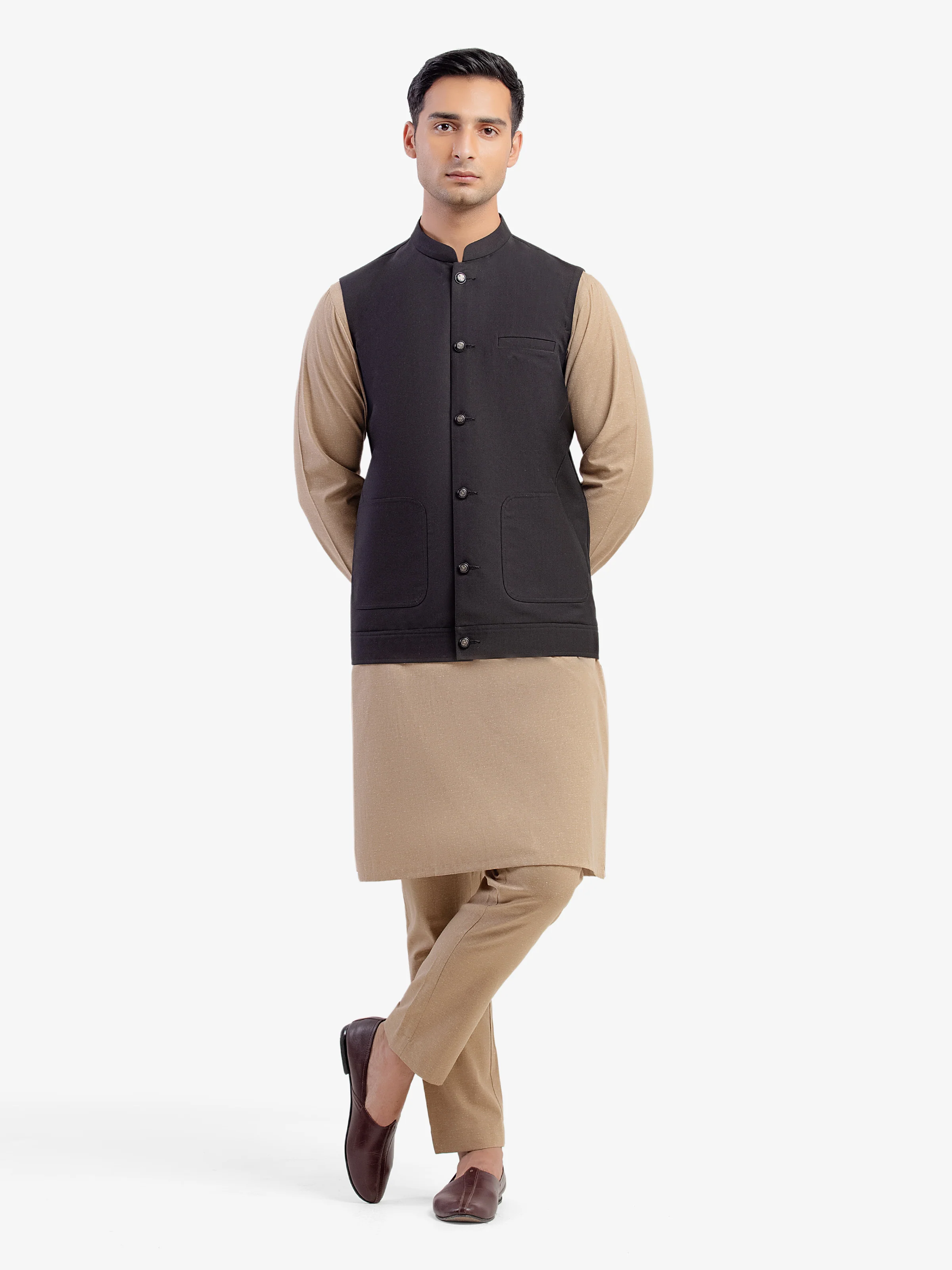 Men's Black Waist Coat - EMTWCP5-35991 - Image 2