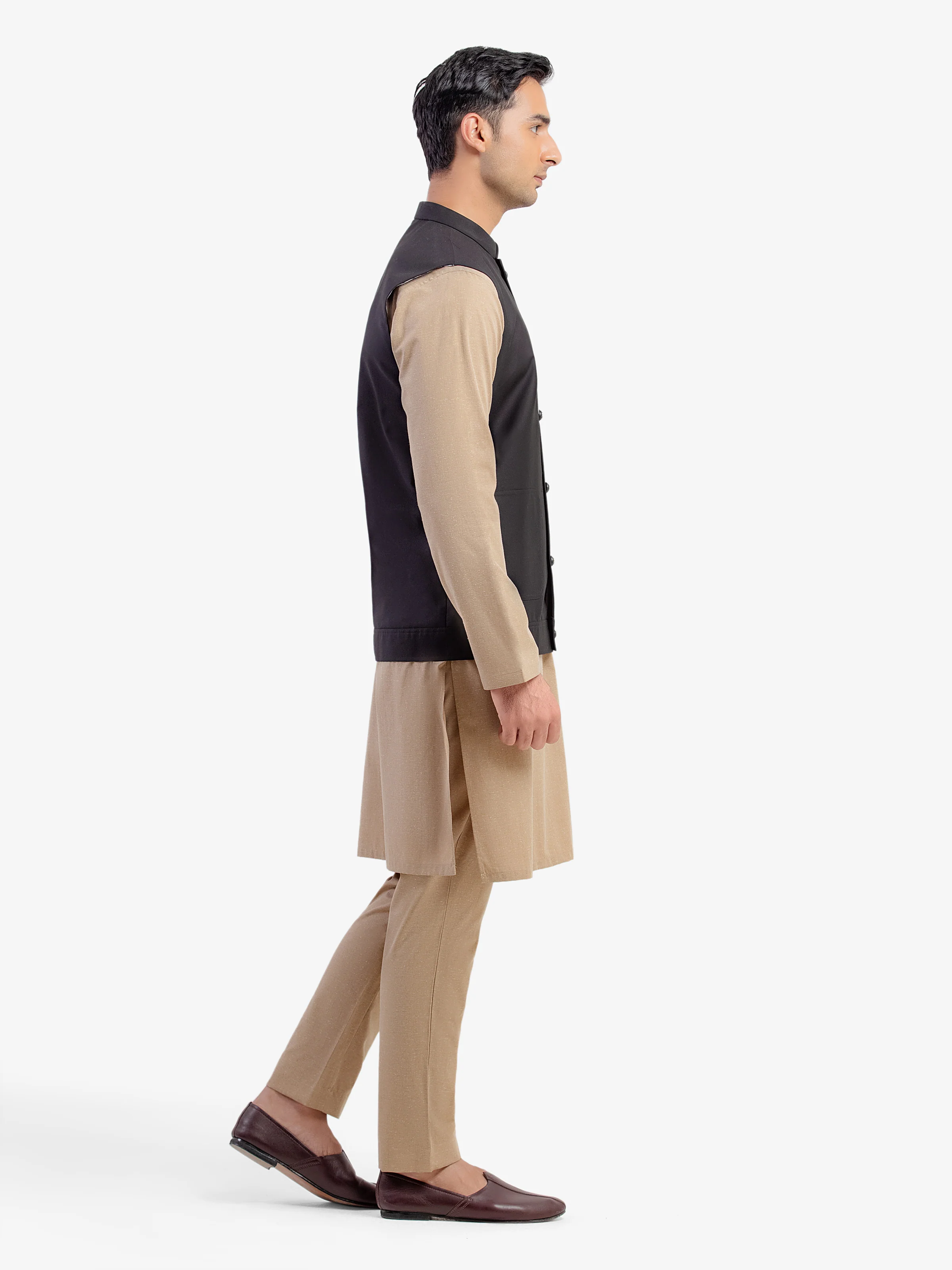 Men's Black Waist Coat - EMTWCP5-35991 - Image 4