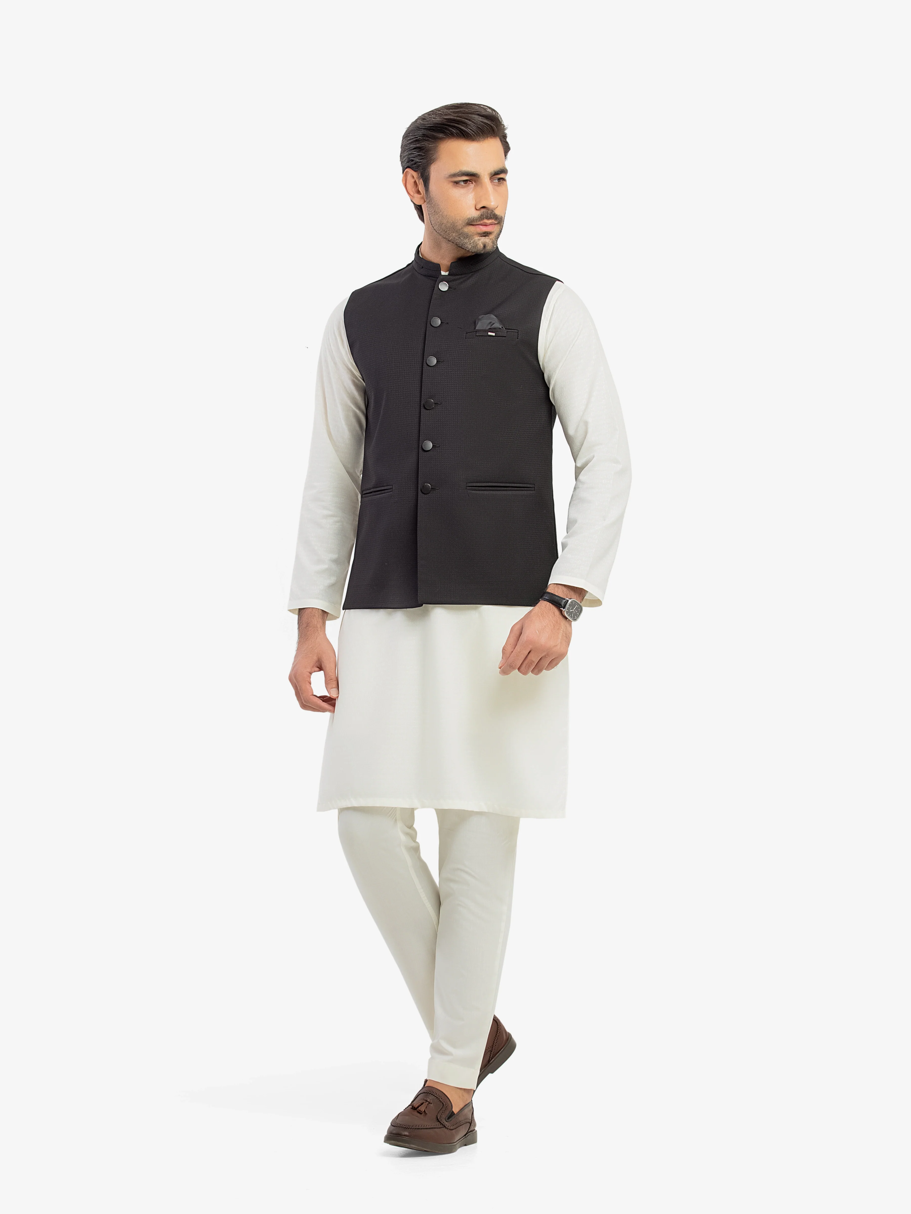 Men's Black Waist Coat - EMTWCP5-35998 - Image 2