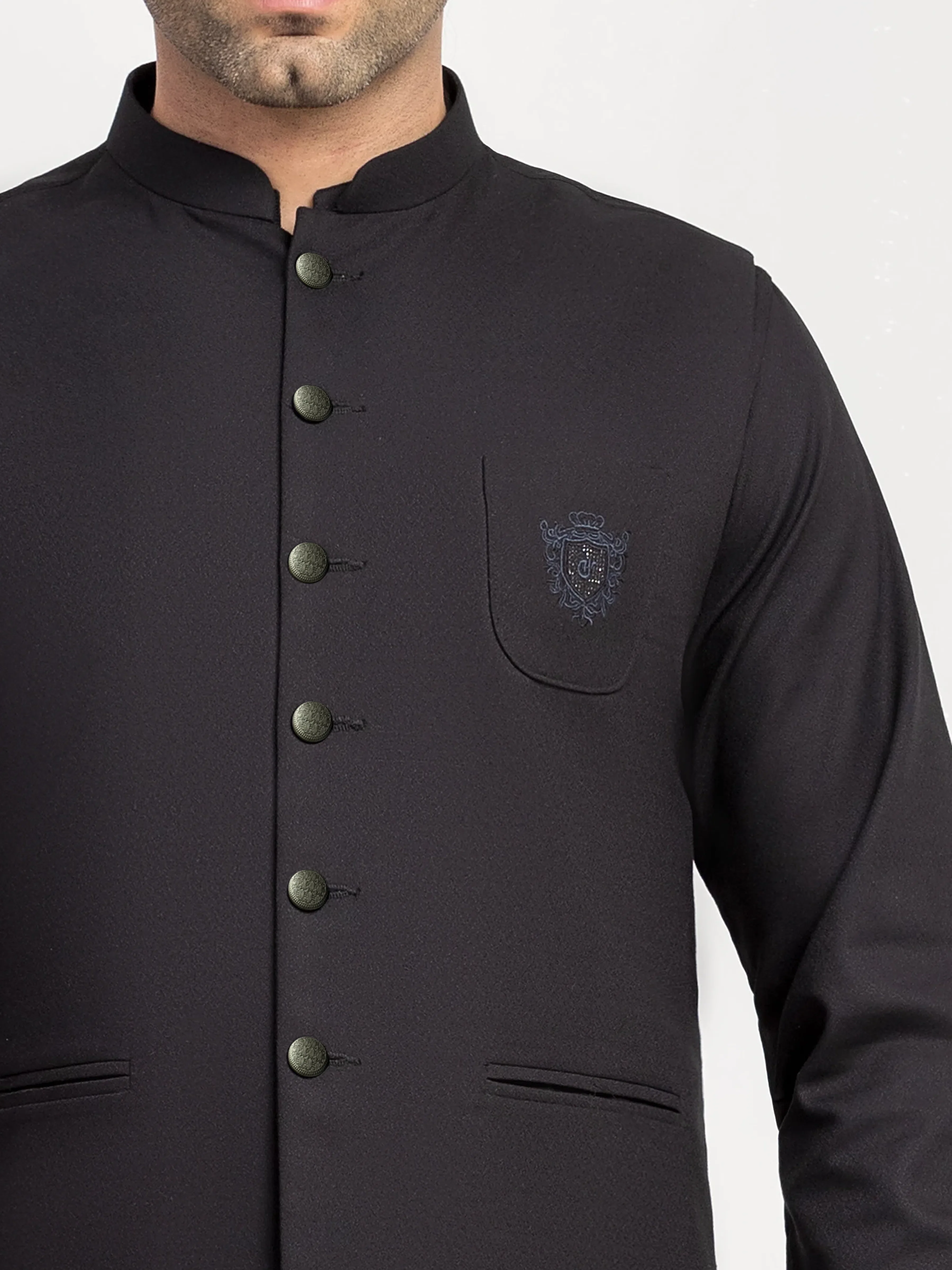 Men's Black Waist Coat Suit - ECMTWCS5-033 - Image 3