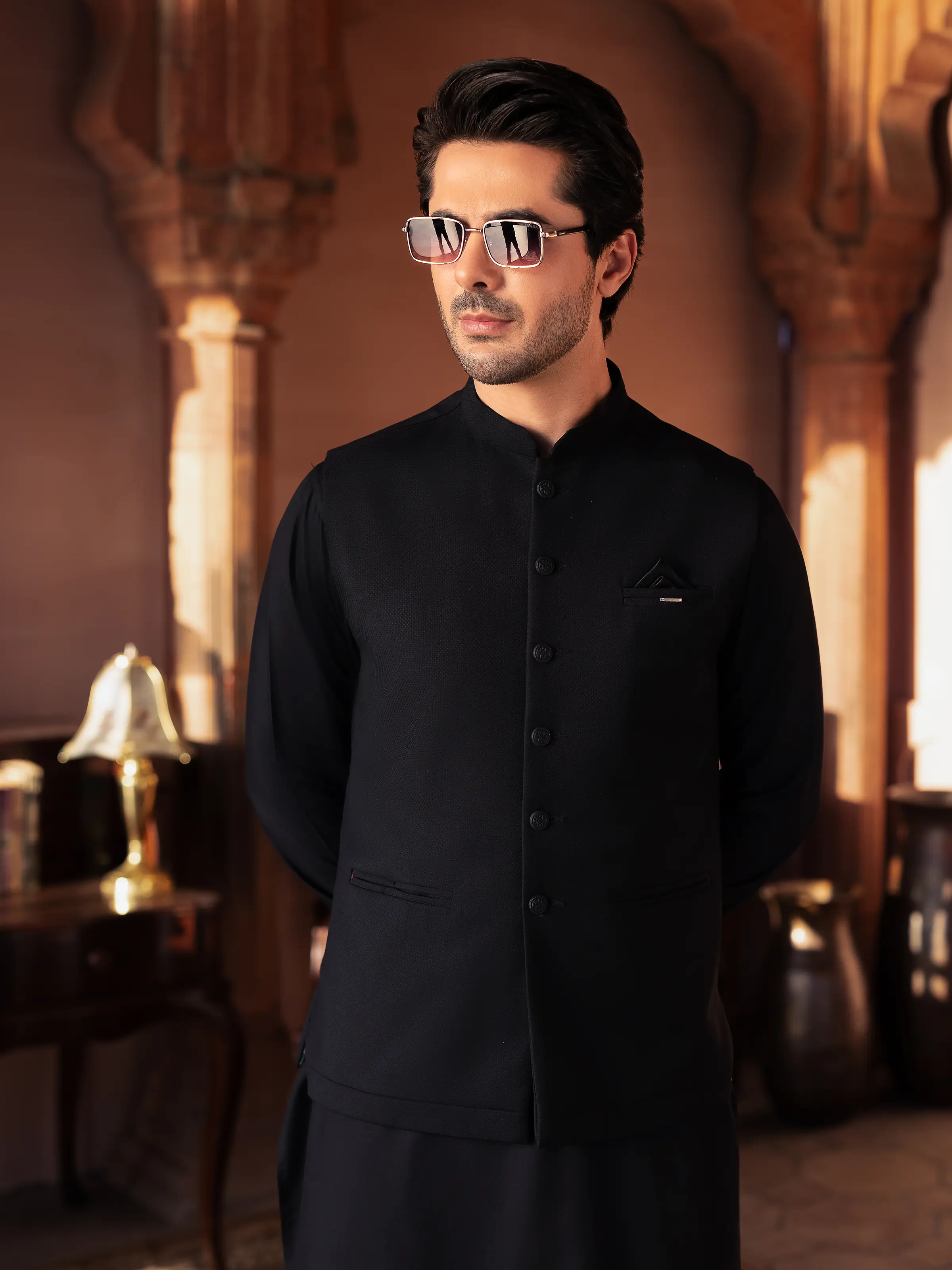 Men's Black Waist Coat Suit - EMTWCS5-010 - Image 5