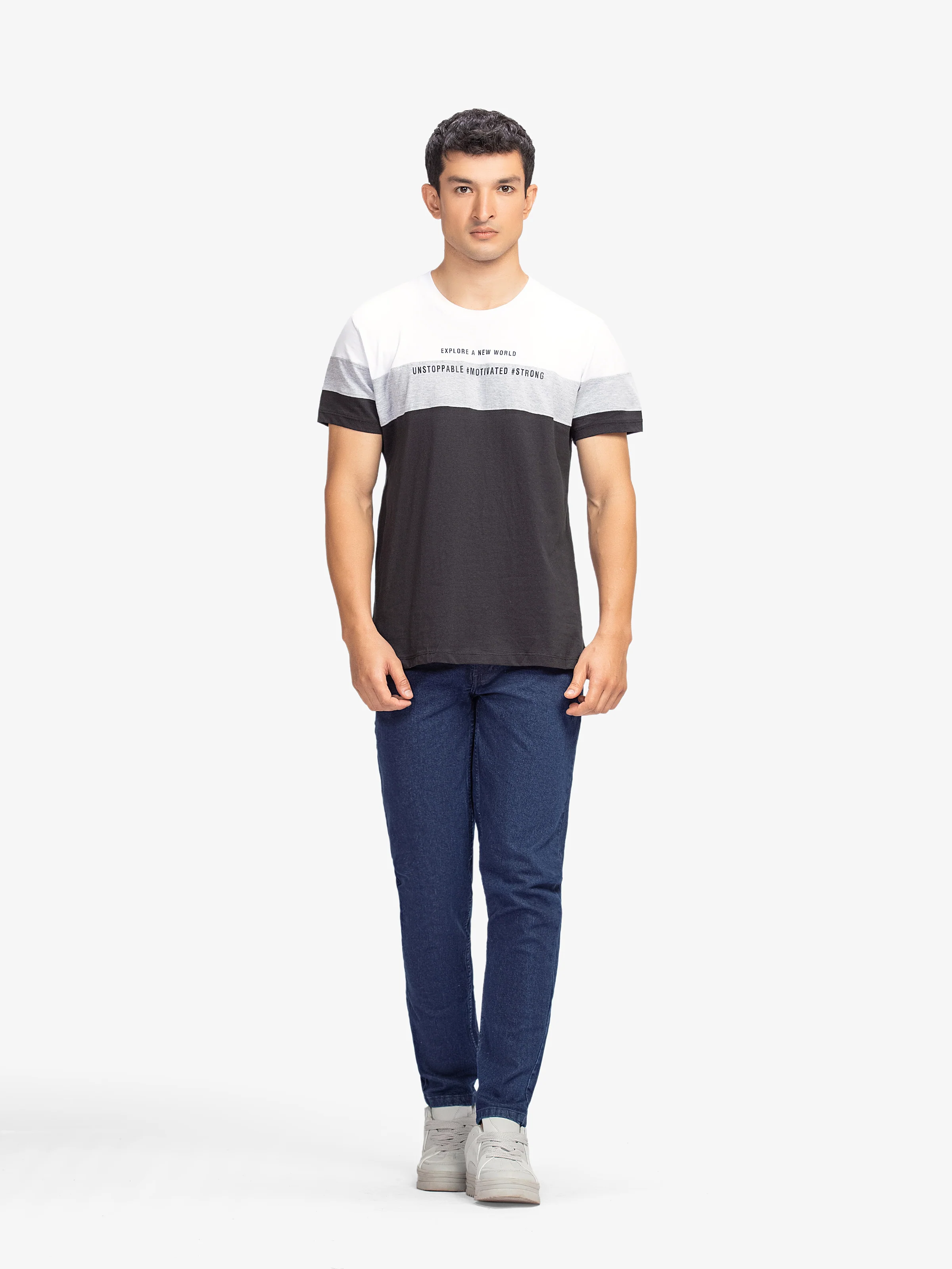 Men's Black & White Graphic Tee - EMTGT6-032 - Image 2