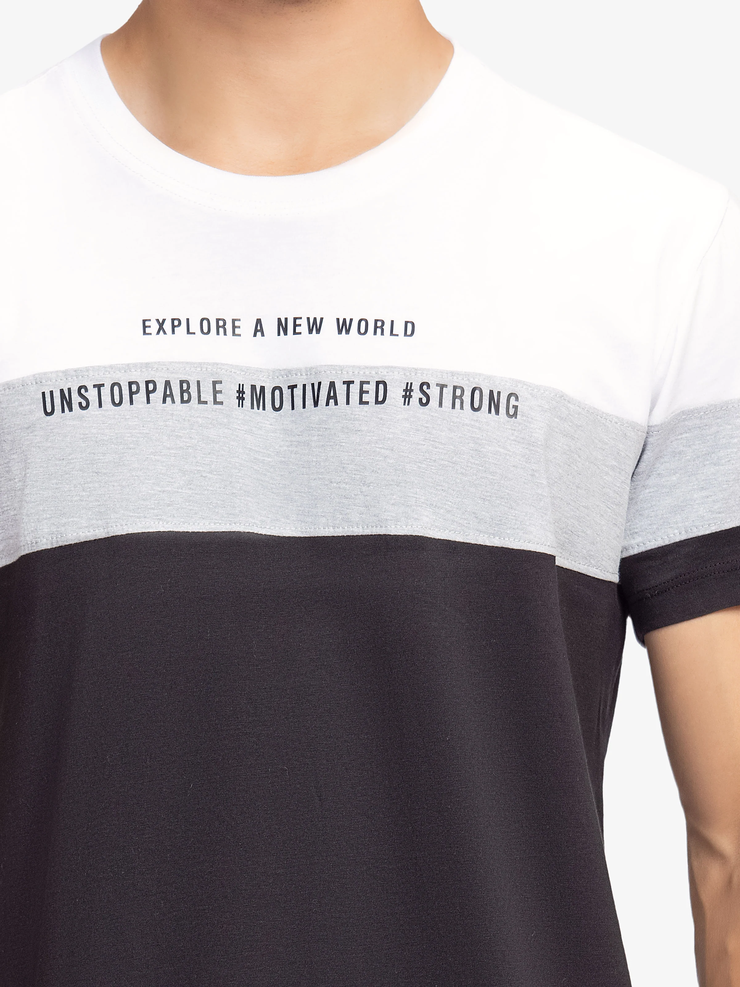 Men's Black & White Graphic Tee - EMTGT6-032 - Image 3