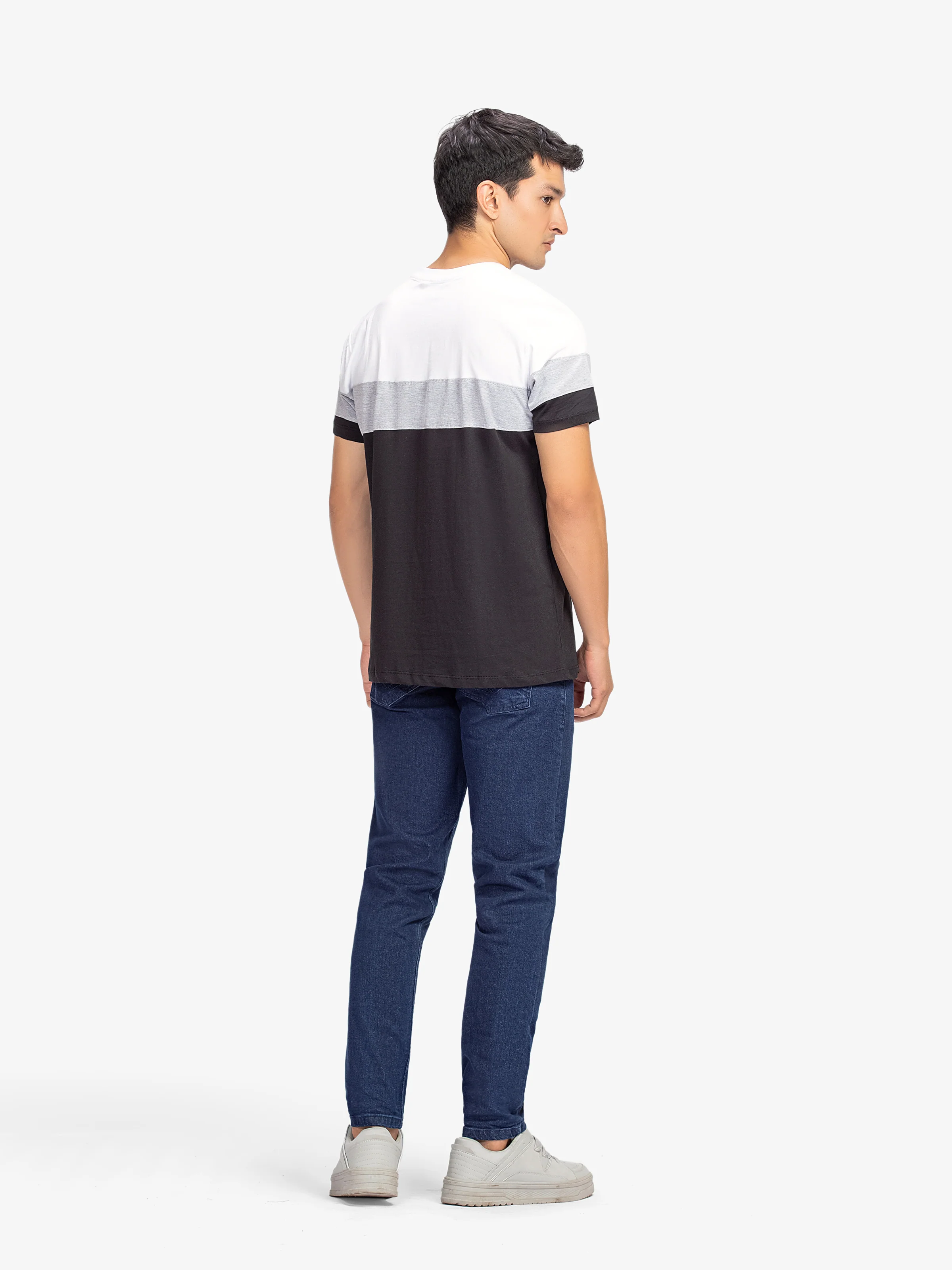 Men's Black & White Graphic Tee - EMTGT6-032 - Image 5