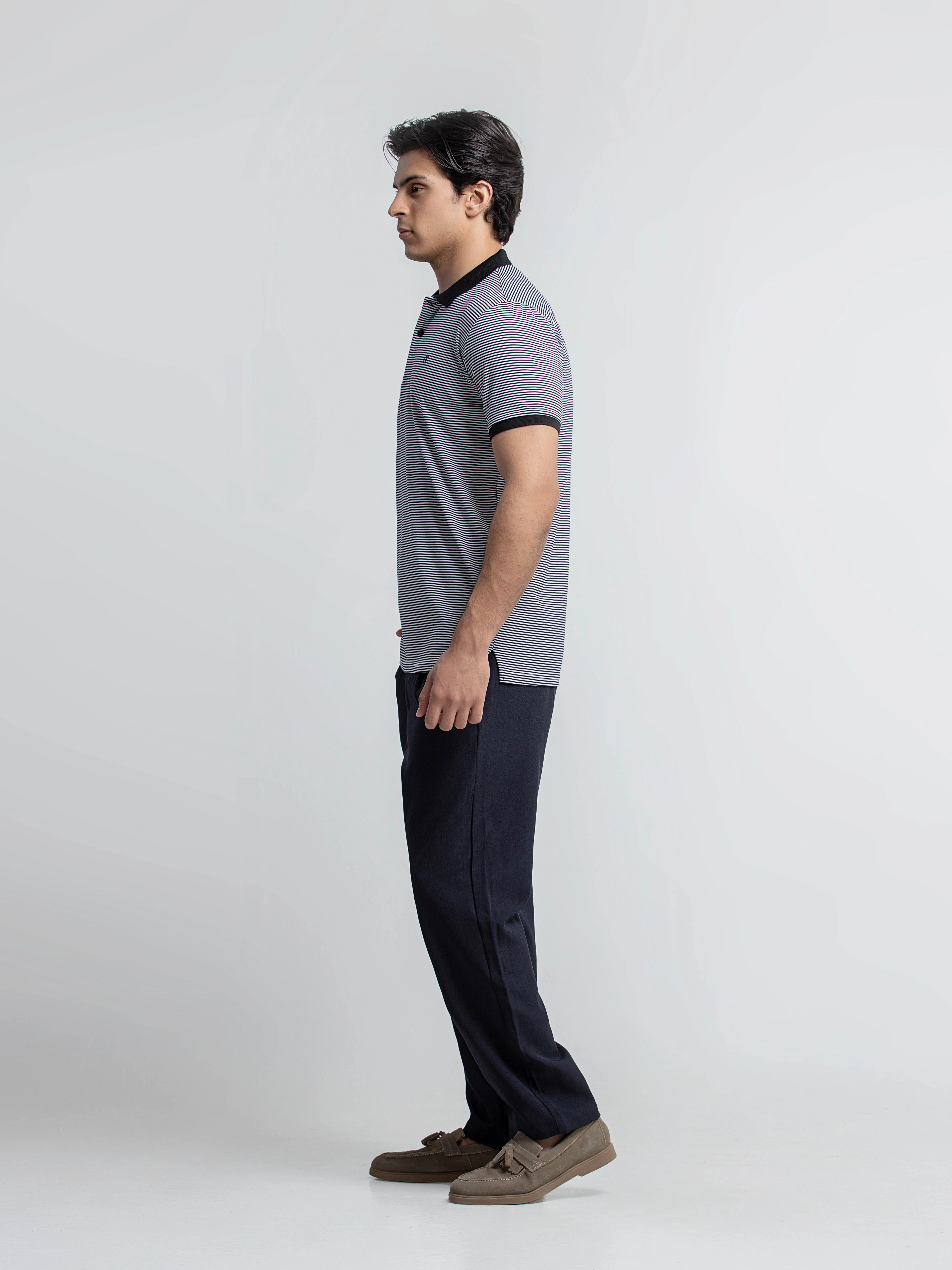 Men's Black & White Polo Shirt - EMTPS6-057 - Image 4