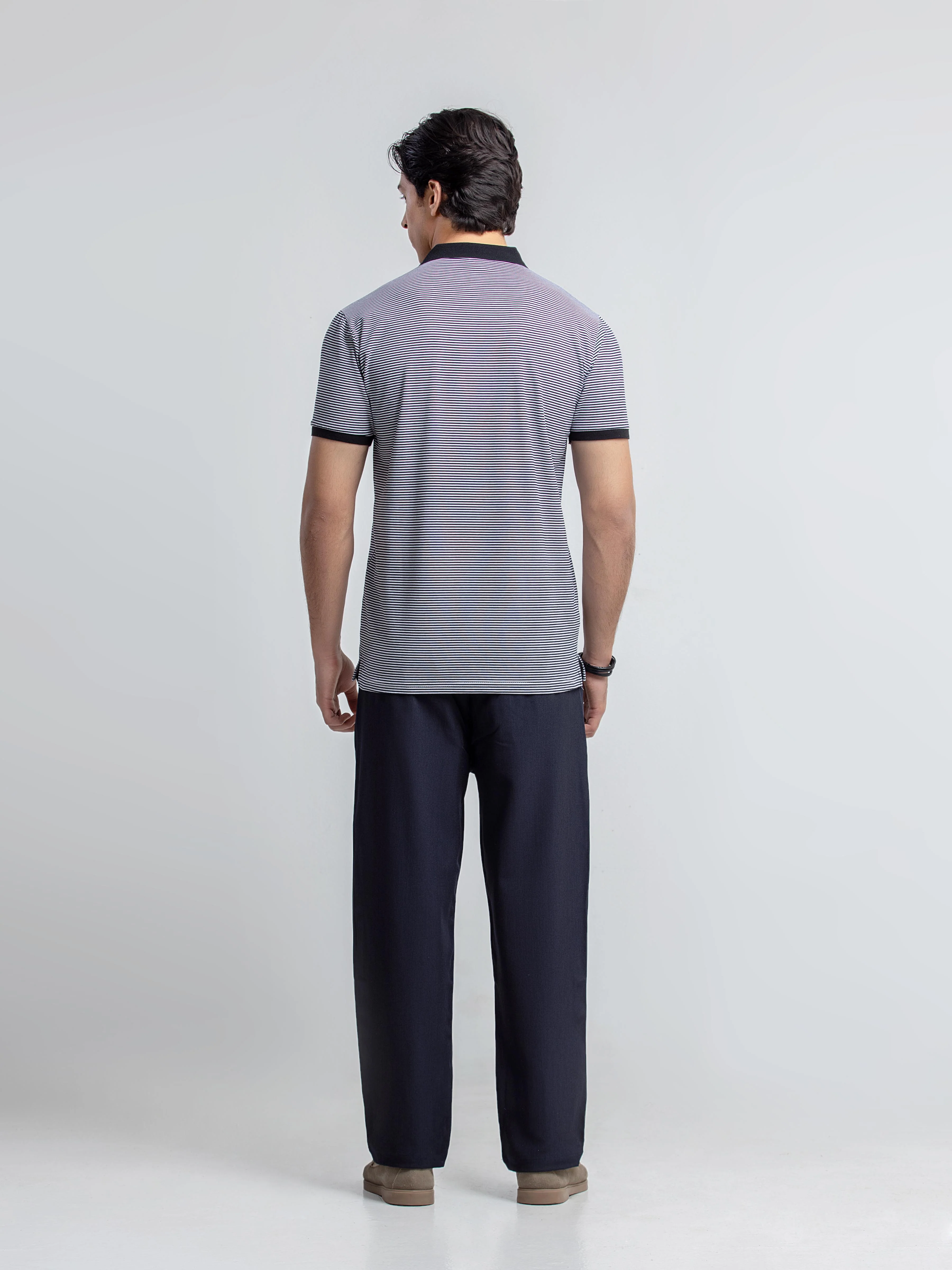 Men's Black & White Polo Shirt - EMTPS6-057 - Image 5