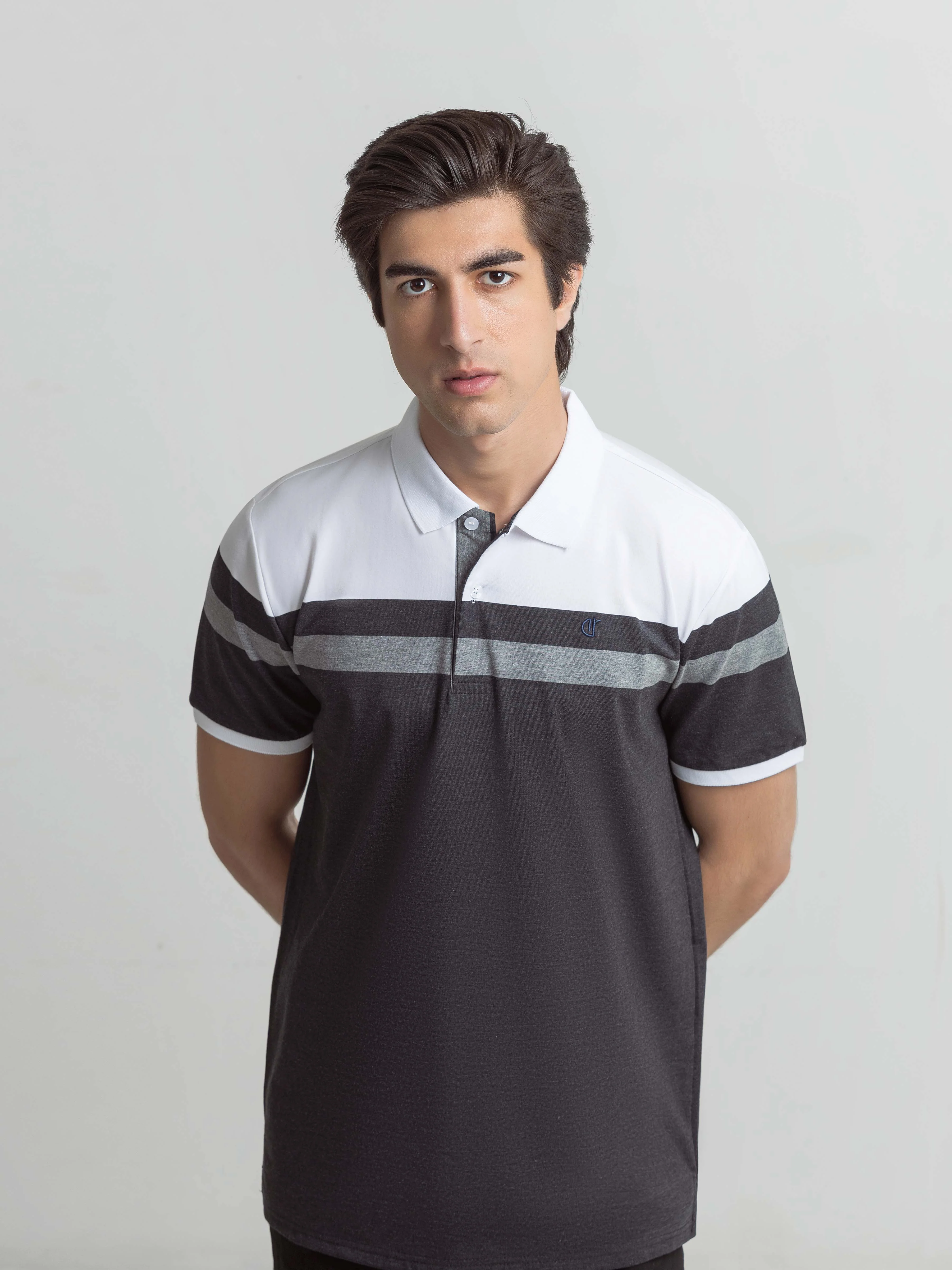 Men's Black & White Polo Shirt - EMTPS6-059