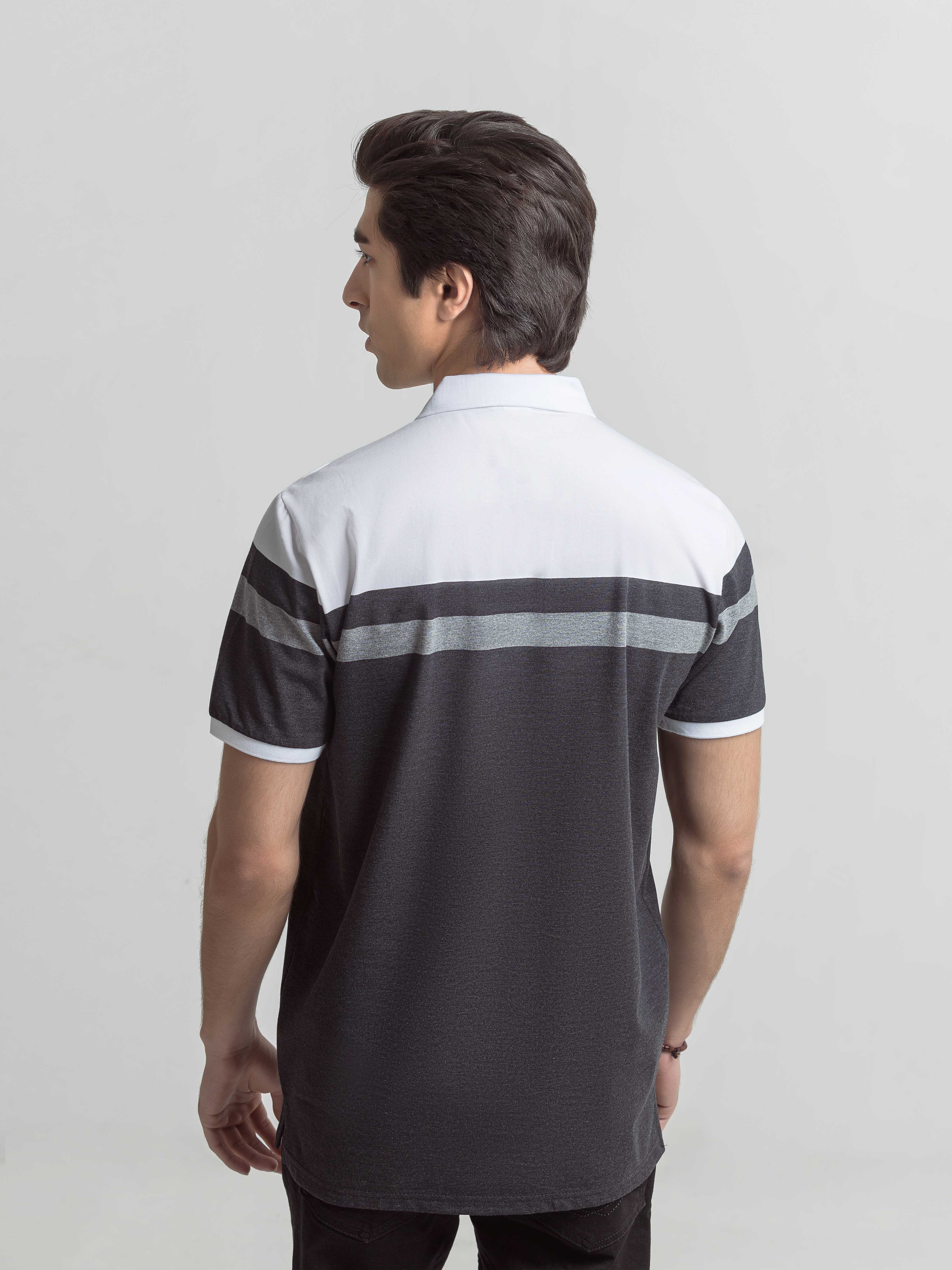 Men's Black & White Polo Shirt - EMTPS6-059 - Image 5