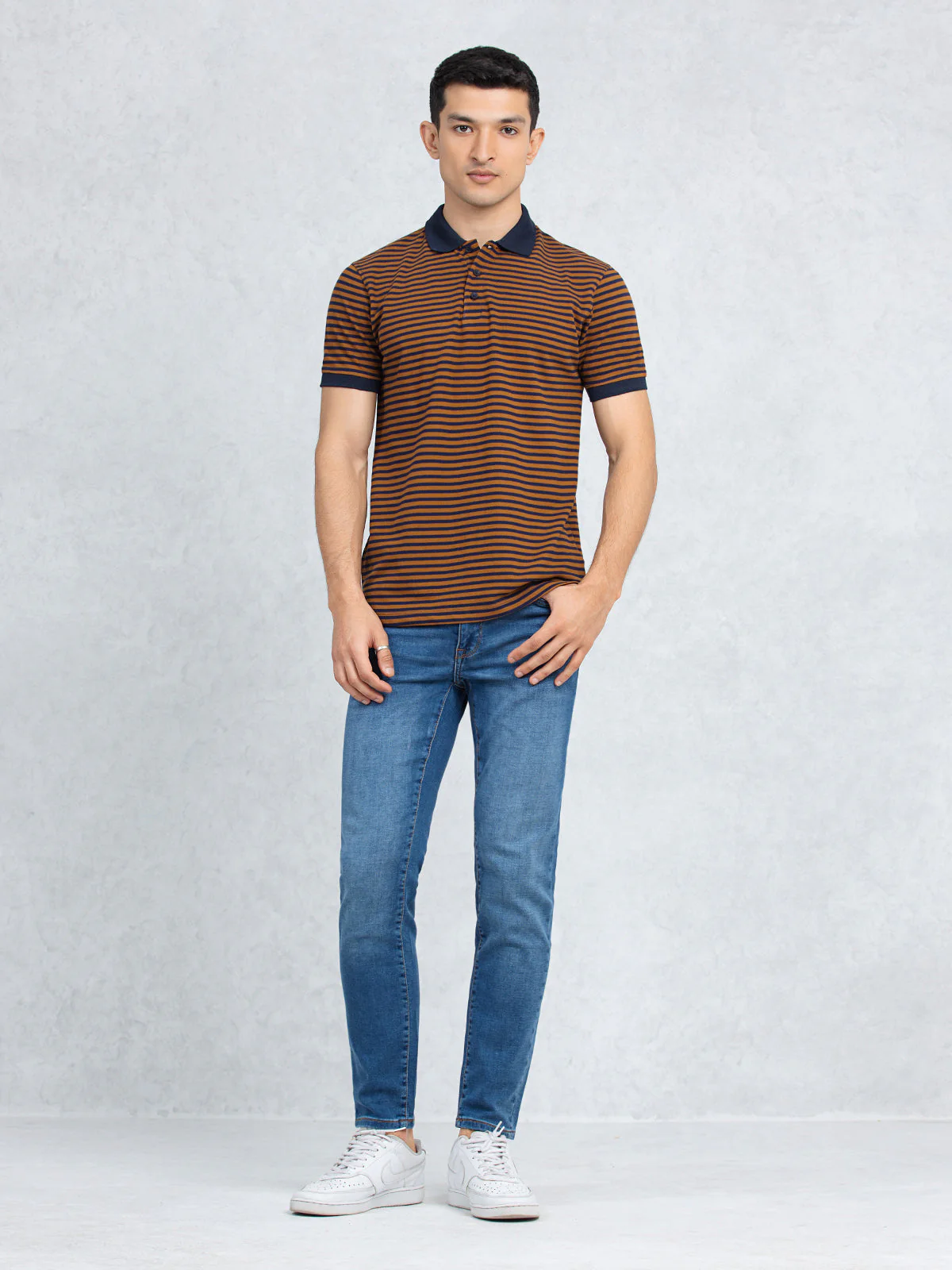 Men's Blue & Brown Polo Shirt - EMTPS24-050 - Image 2