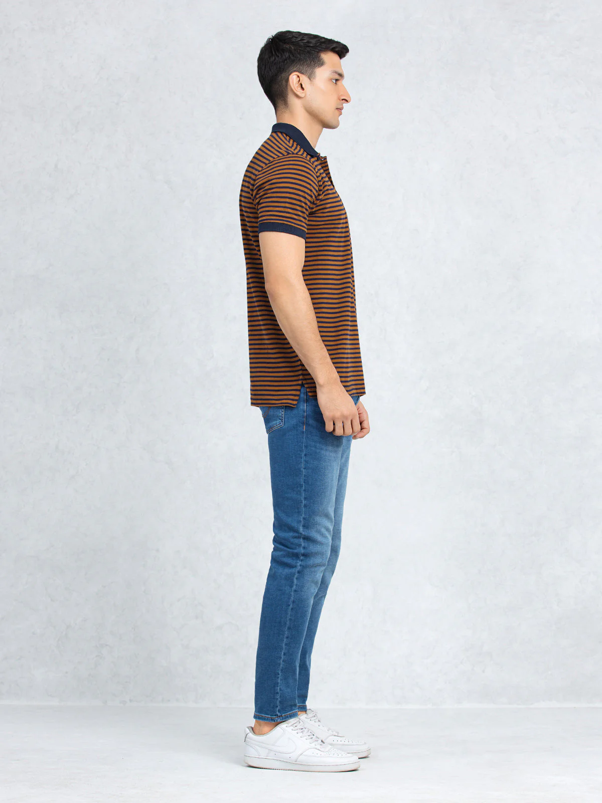 Men's Blue & Brown Polo Shirt - EMTPS24-050 - Image 3