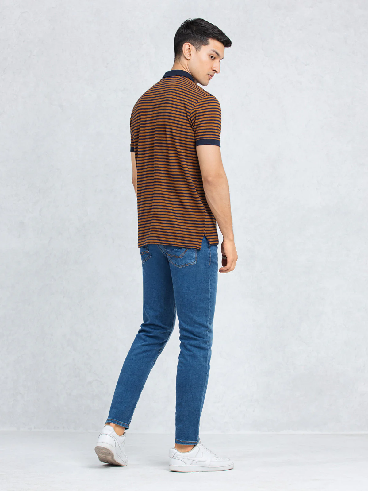 Men's Blue & Brown Polo Shirt - EMTPS24-050 - Image 4
