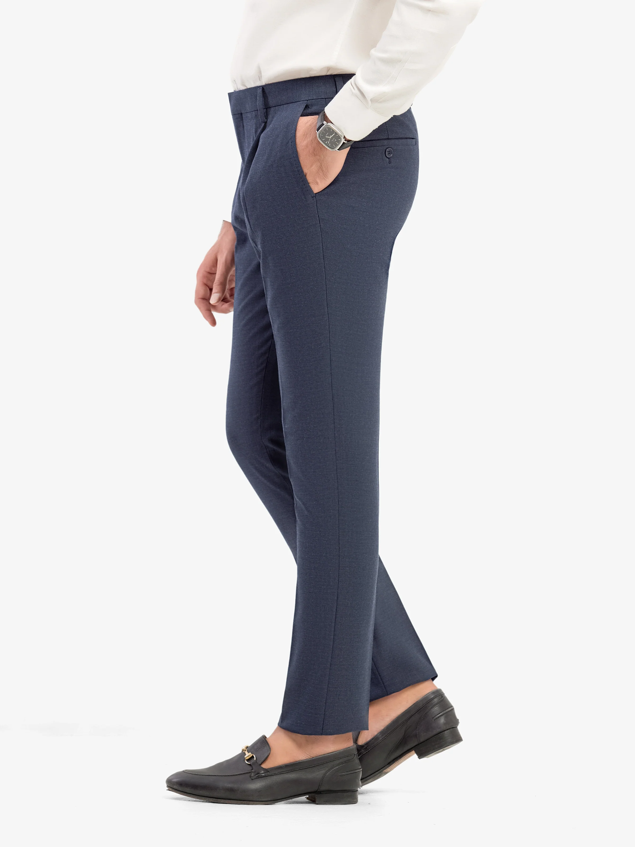 Men's Blue Formal Pant - EMBPF5-15279 - Image 3
