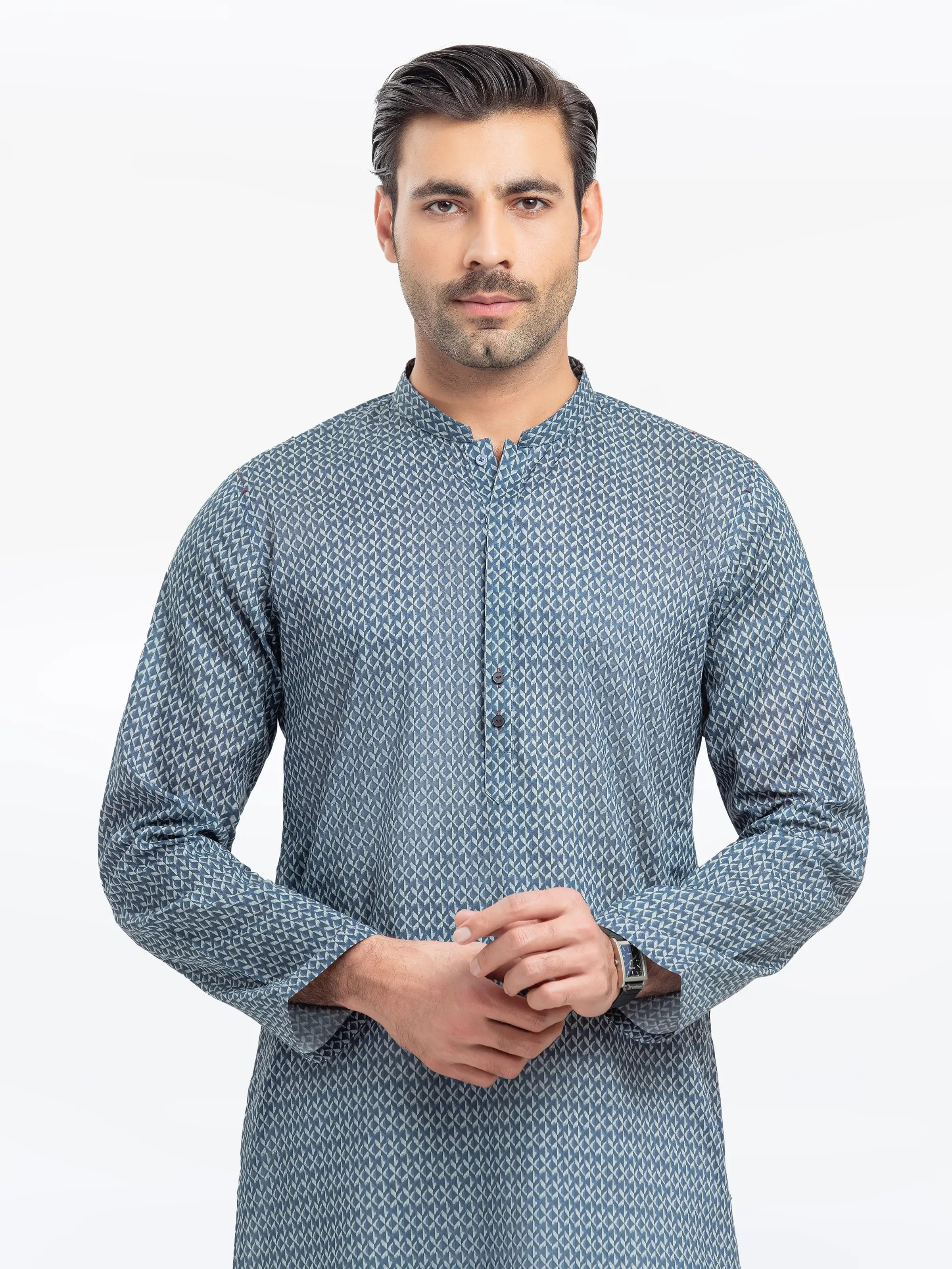 Men's Blue Kurta - EMTK25-99507 - Image 2