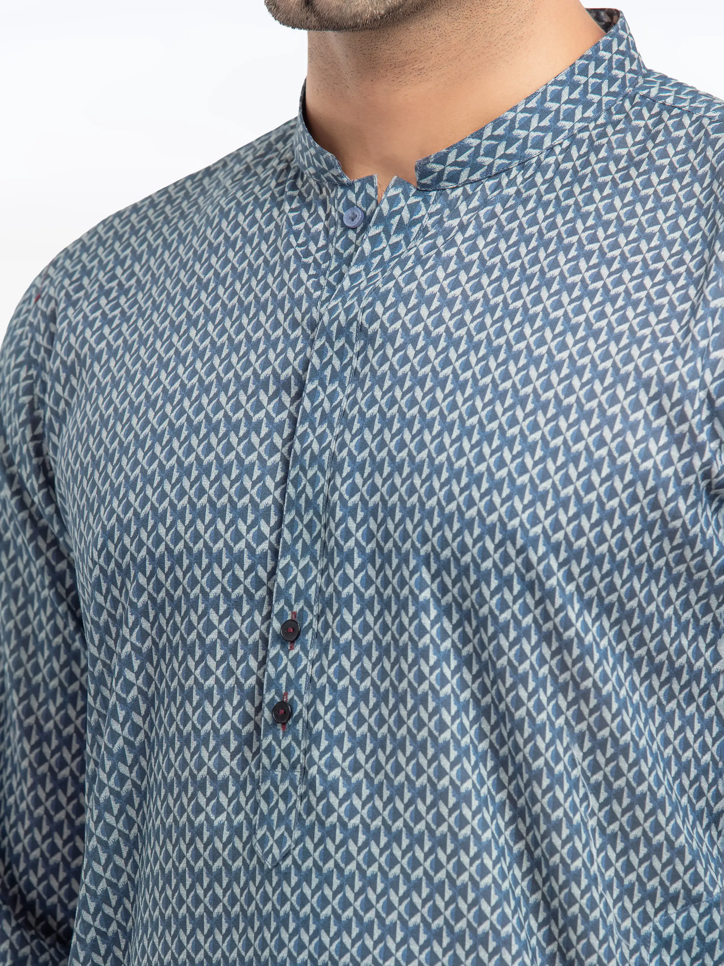 Men's Blue Kurta - EMTK25-99507 - Image 3