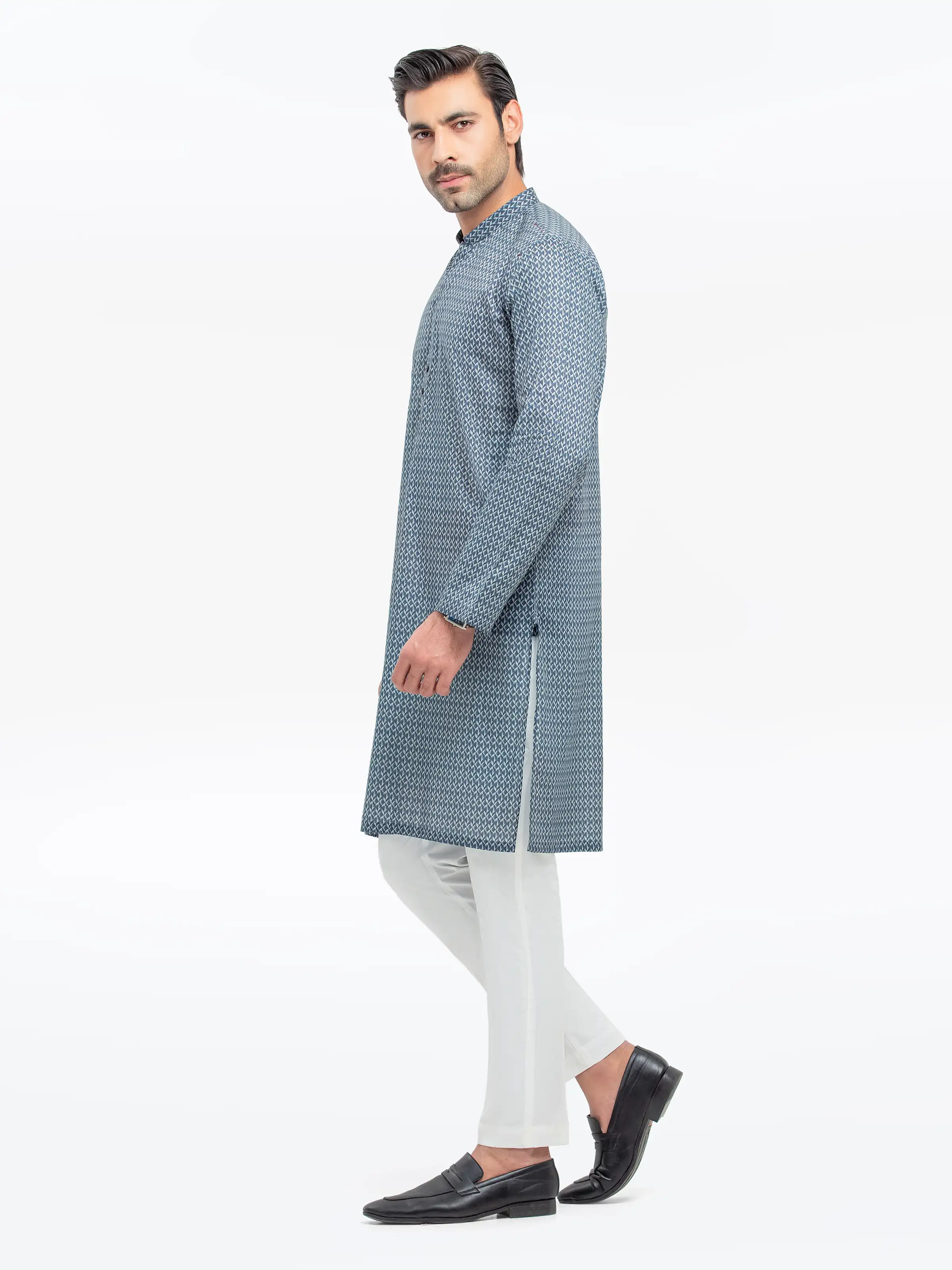 Men's Blue Kurta - EMTK25-99507 - Image 4