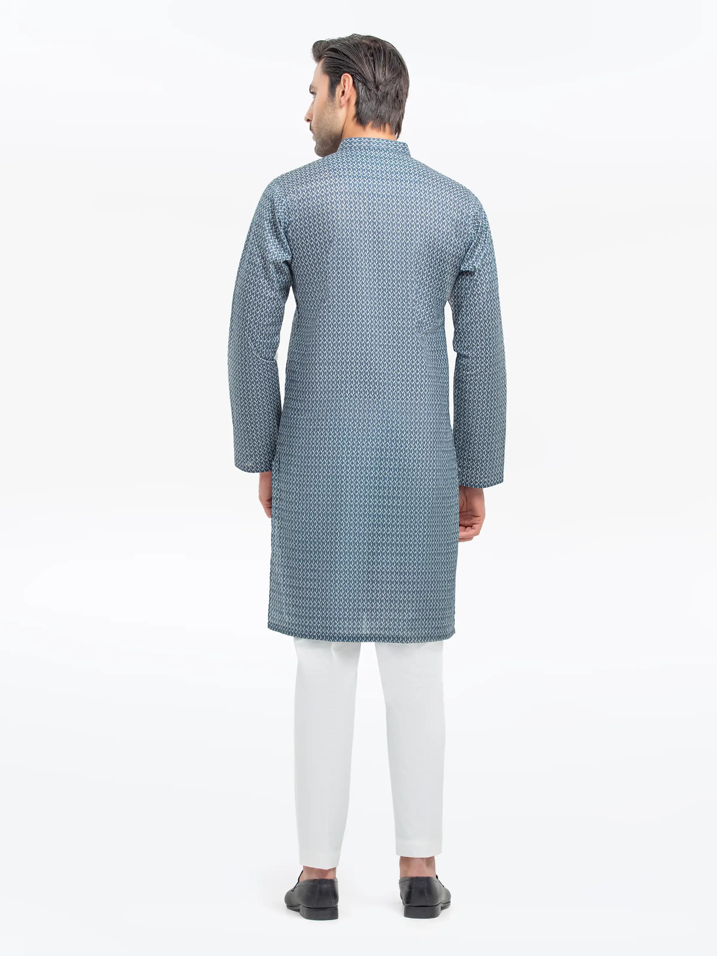 Men's Blue Kurta - EMTK25-99507 - Image 5