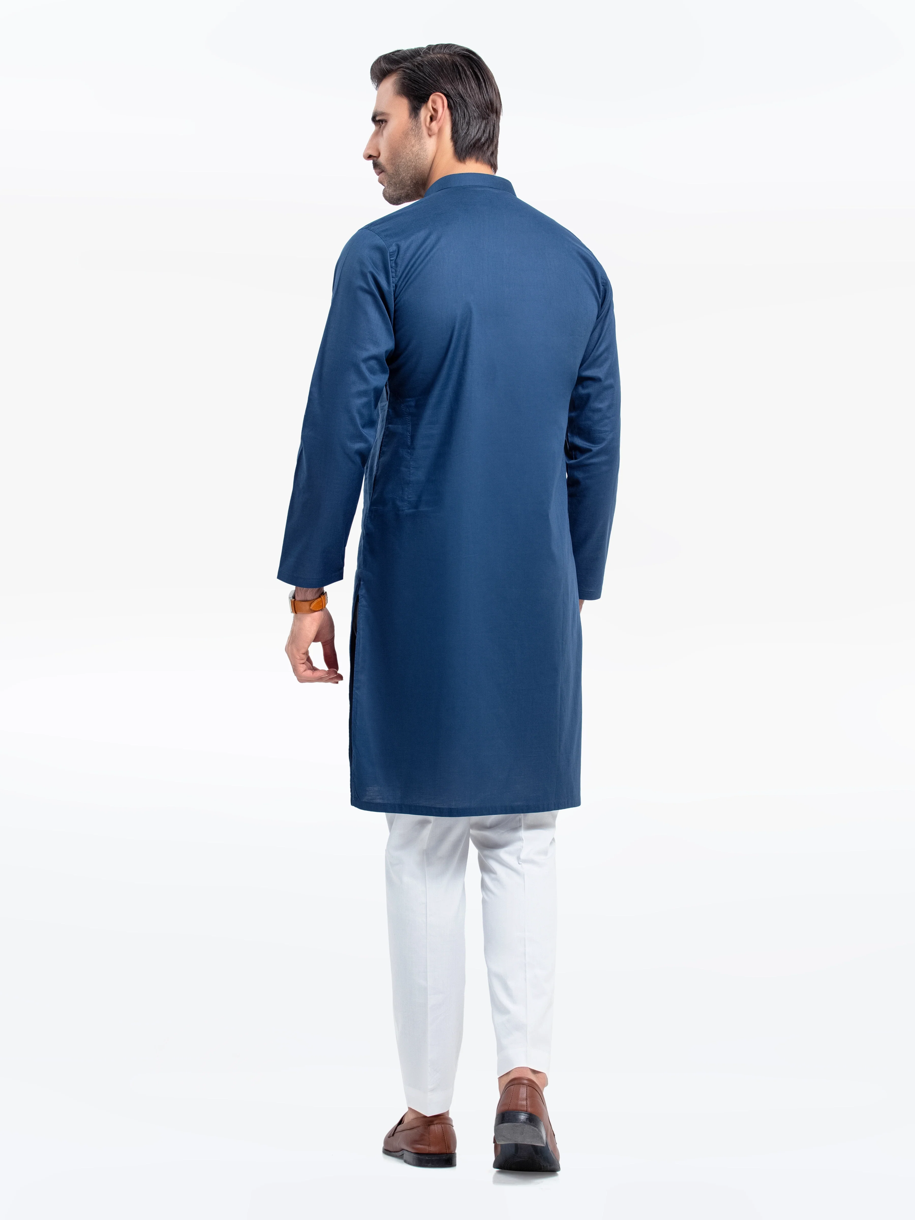 Men's Blue Kurta - EMTK25S-99497 - Image 5