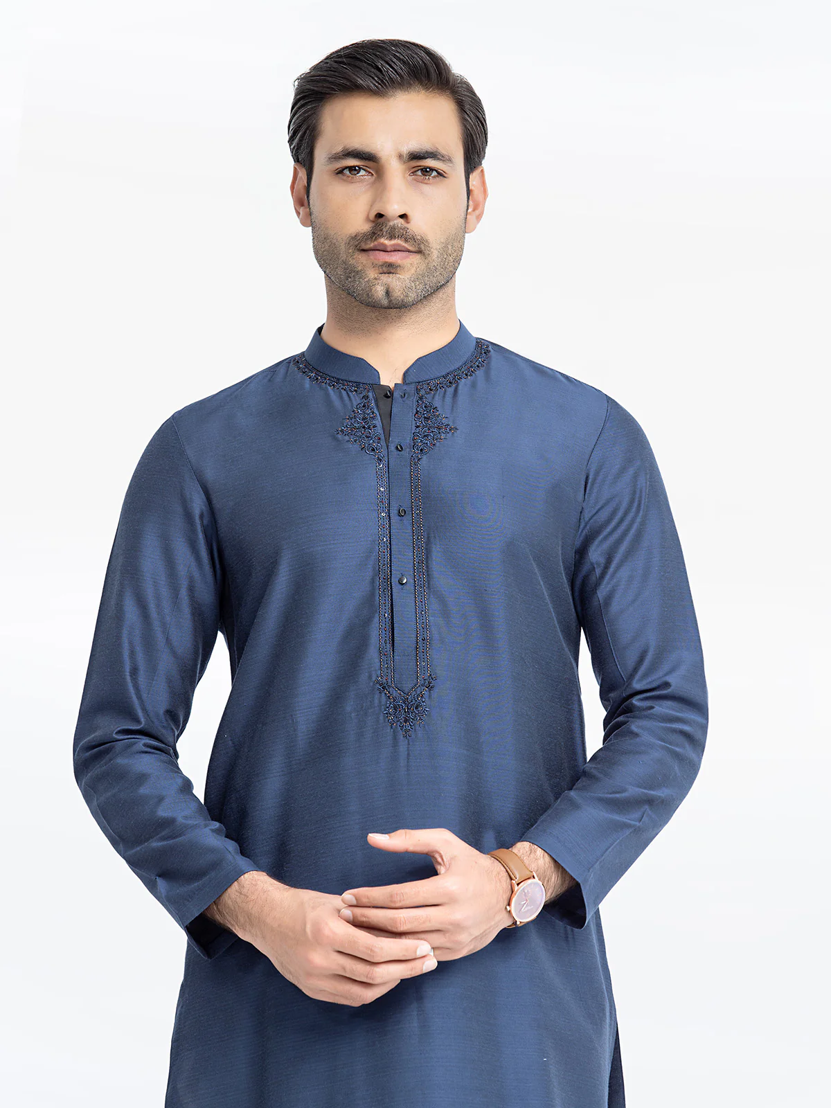 Men's Blue Kurta - EMTKC24-117 - Image 2