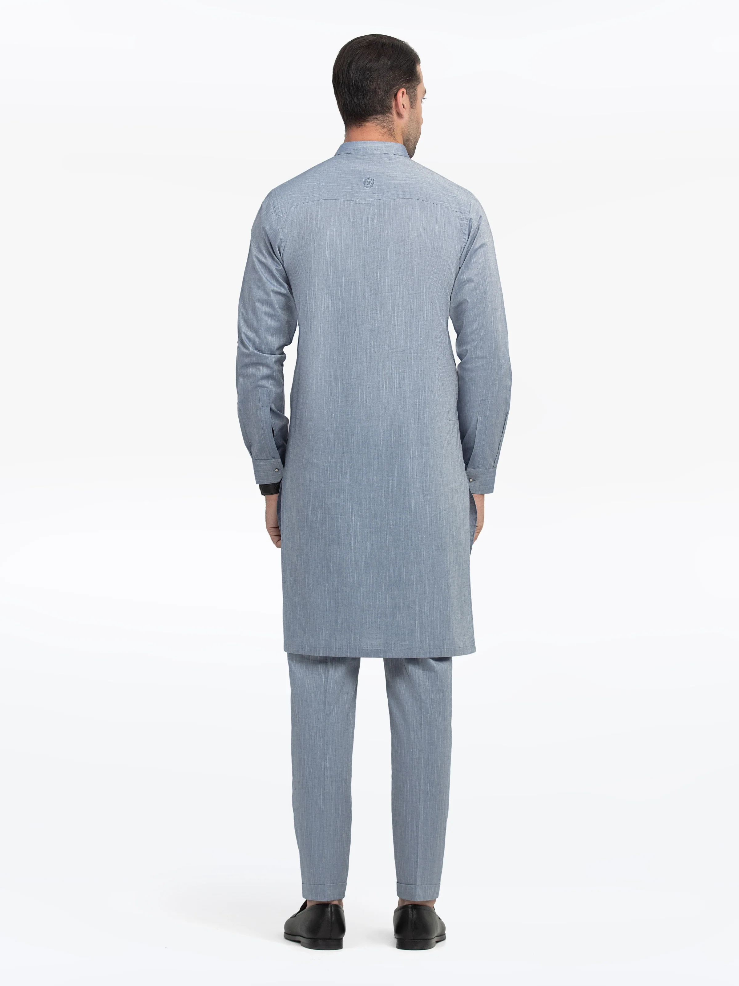 Men's Blue Kurta Pajama - EMTKPT5-058 - Image 5