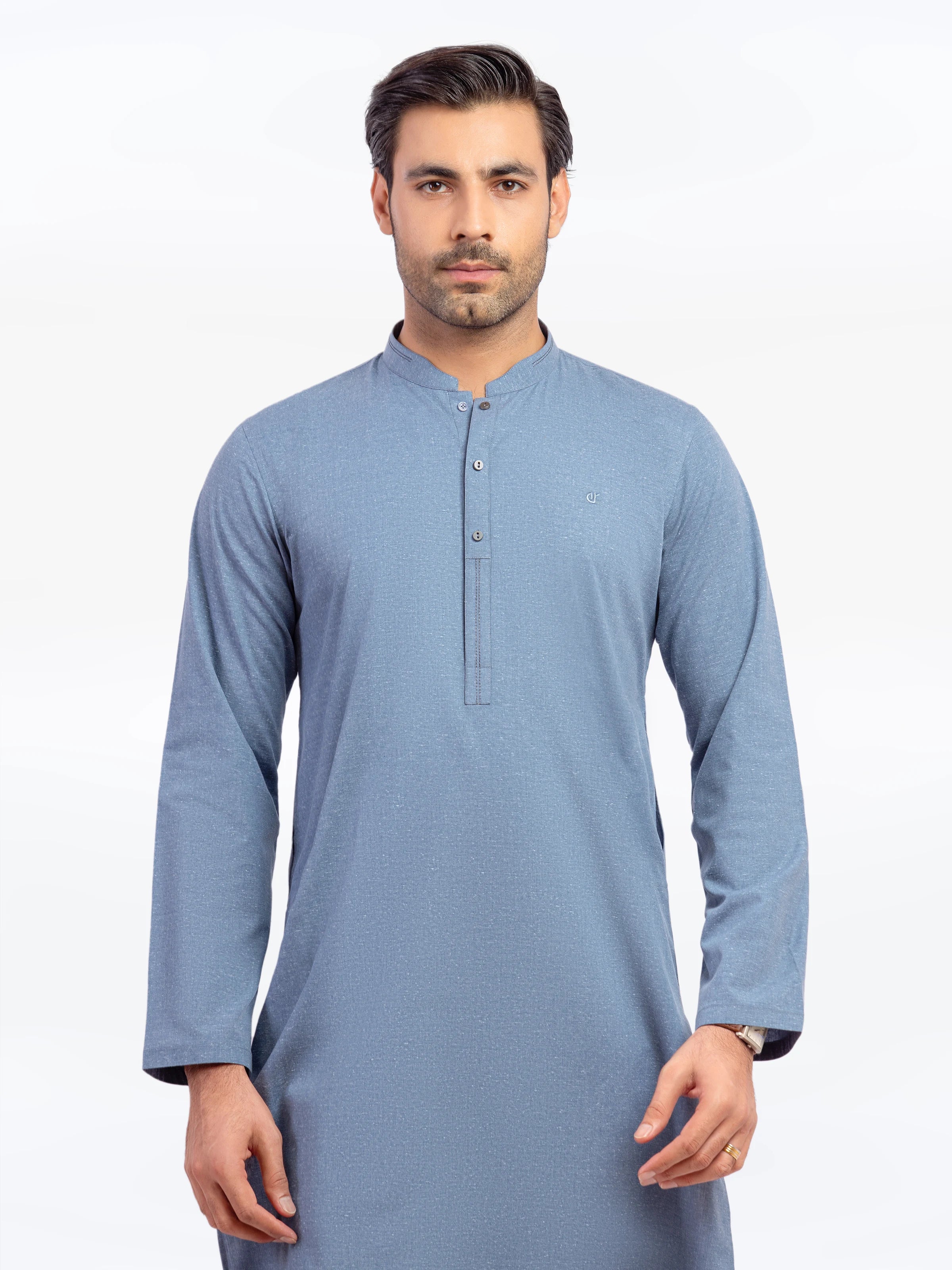 Men's Blue Kurta Pajama - EMTKPT5-071 - Image 2