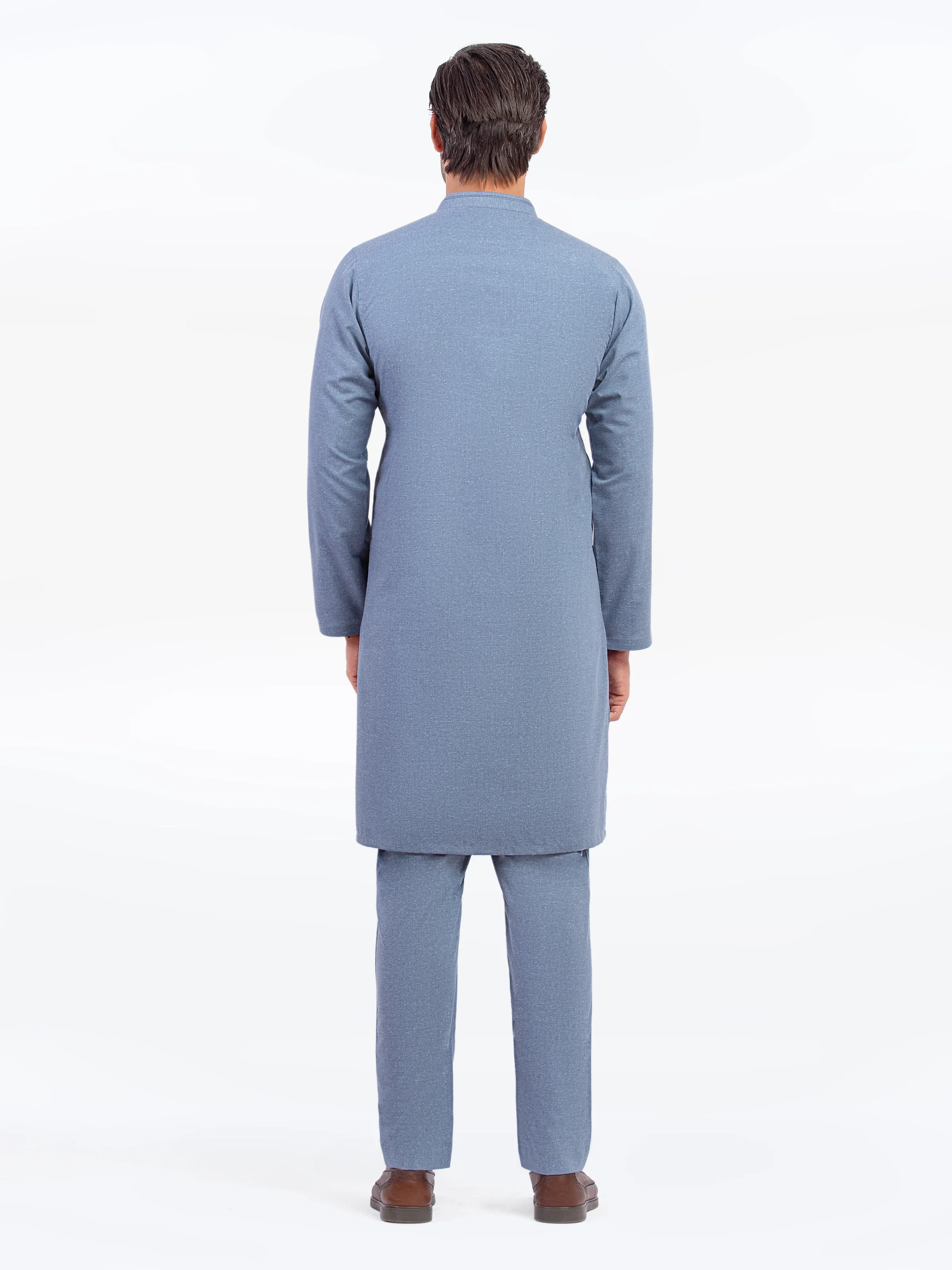 Men's Blue Kurta Pajama - EMTKPT5-071 - Image 5
