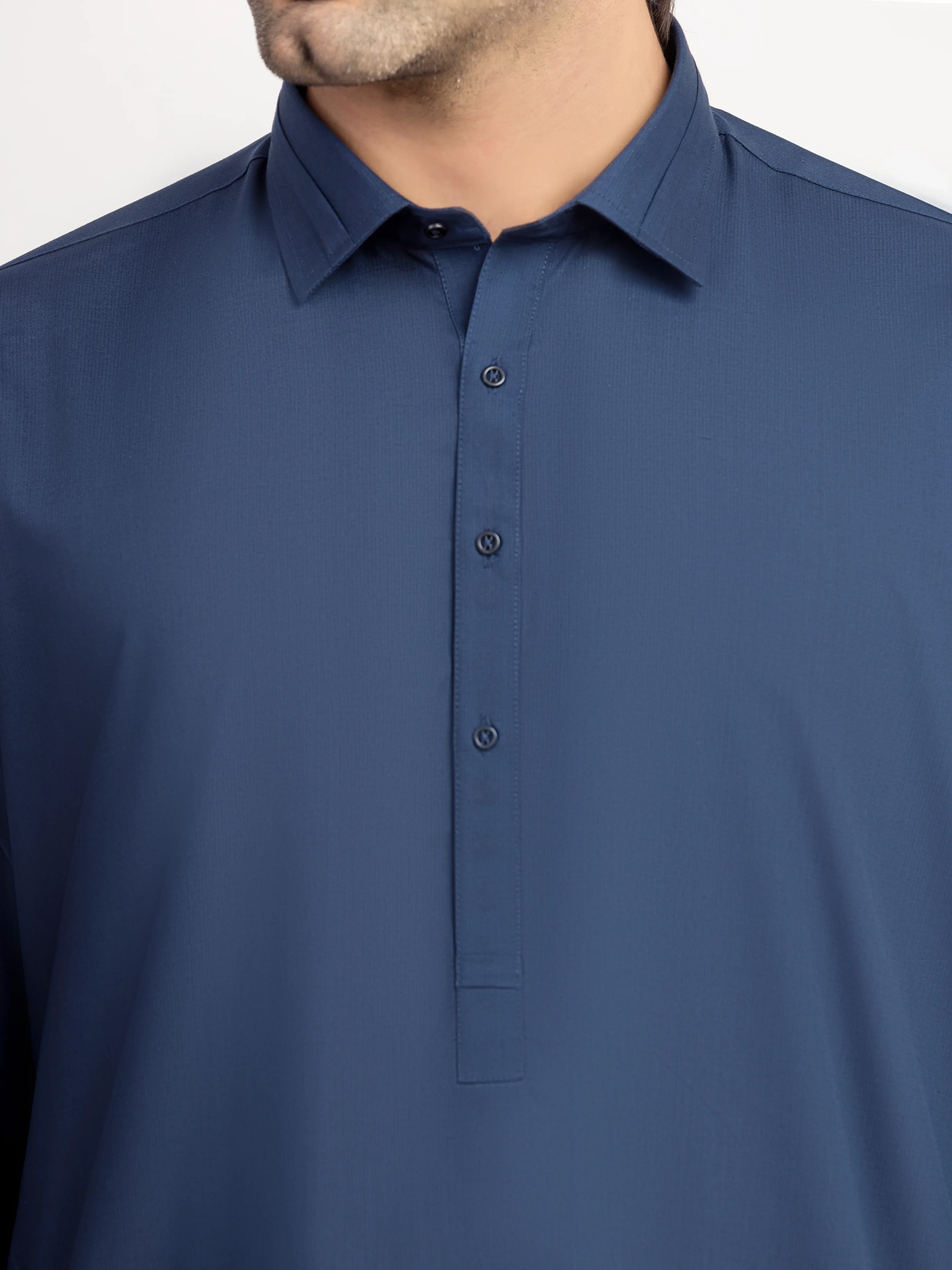 Men's Blue Shalwar Kameez - EMTKS5-41227 - Image 3
