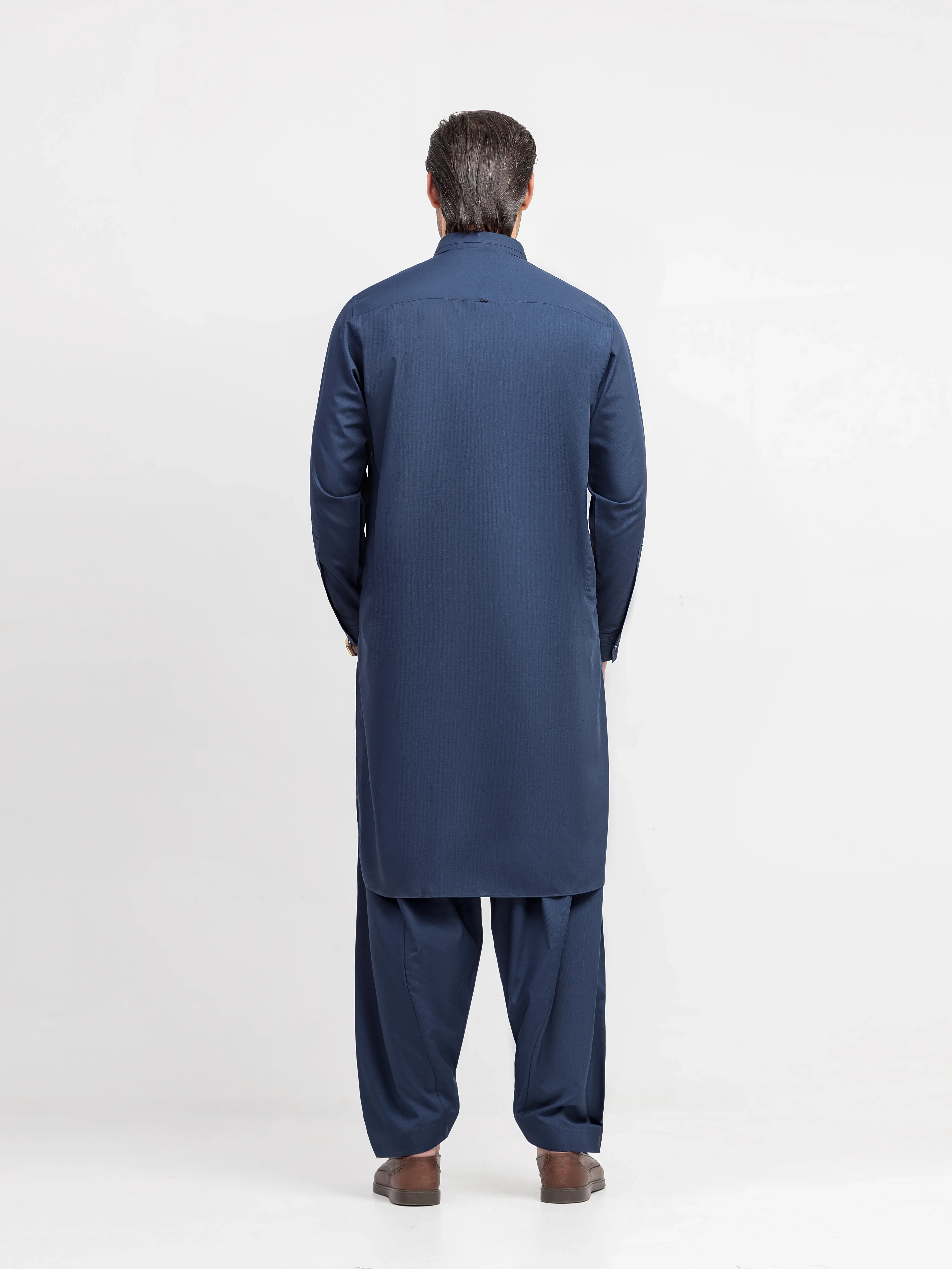 Men's Blue Shalwar Kameez - EMTKS5-41227 - Image 6