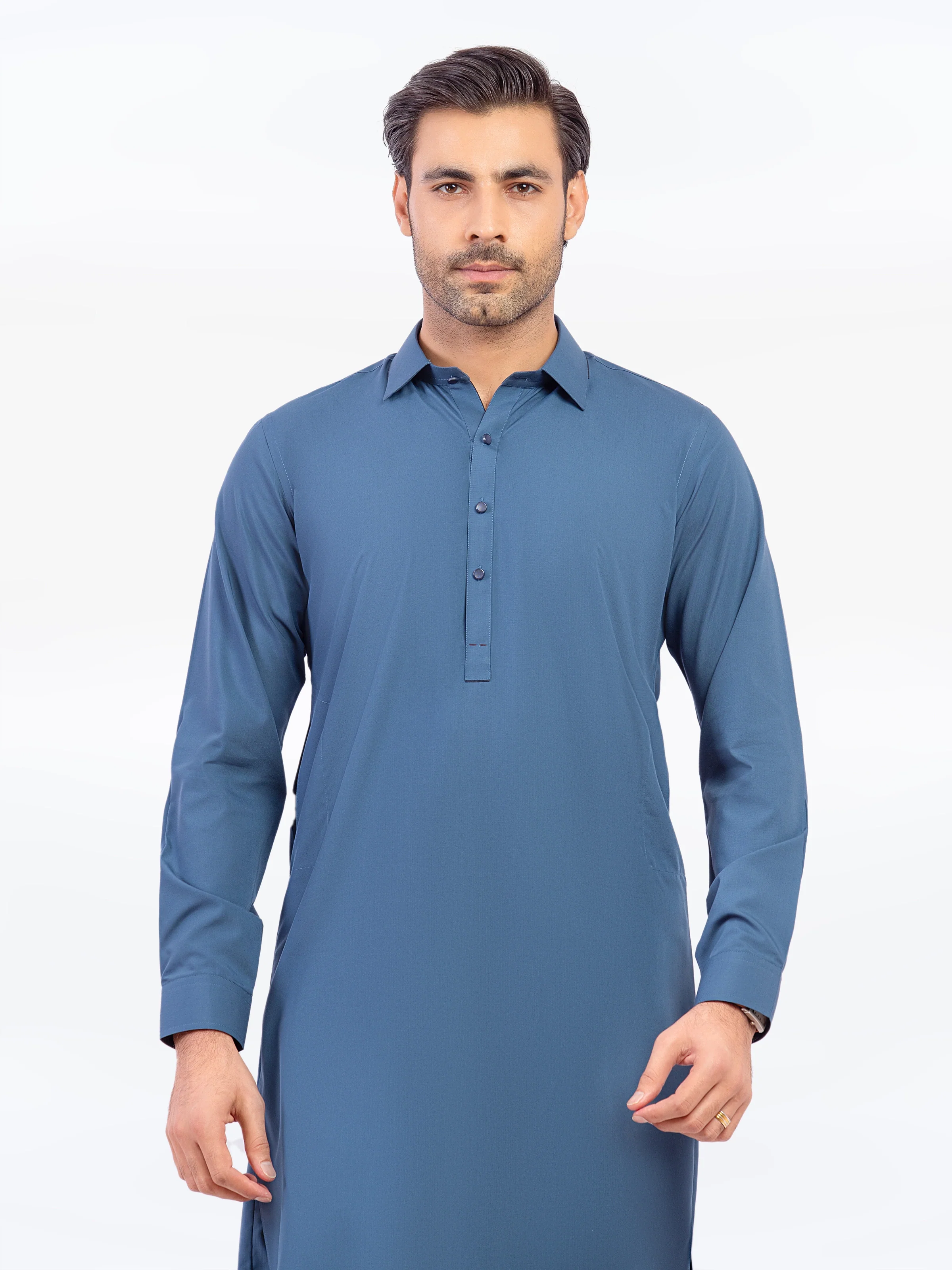 Men's Blue Shalwar Kameez - EMTKST5-99570 - Image 2