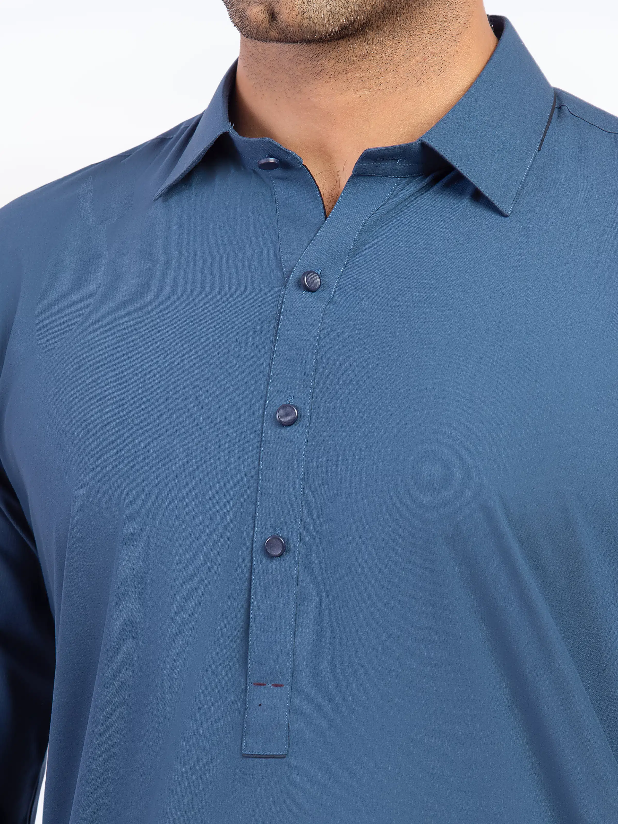 Men's Blue Shalwar Kameez - EMTKST5-99570 - Image 3
