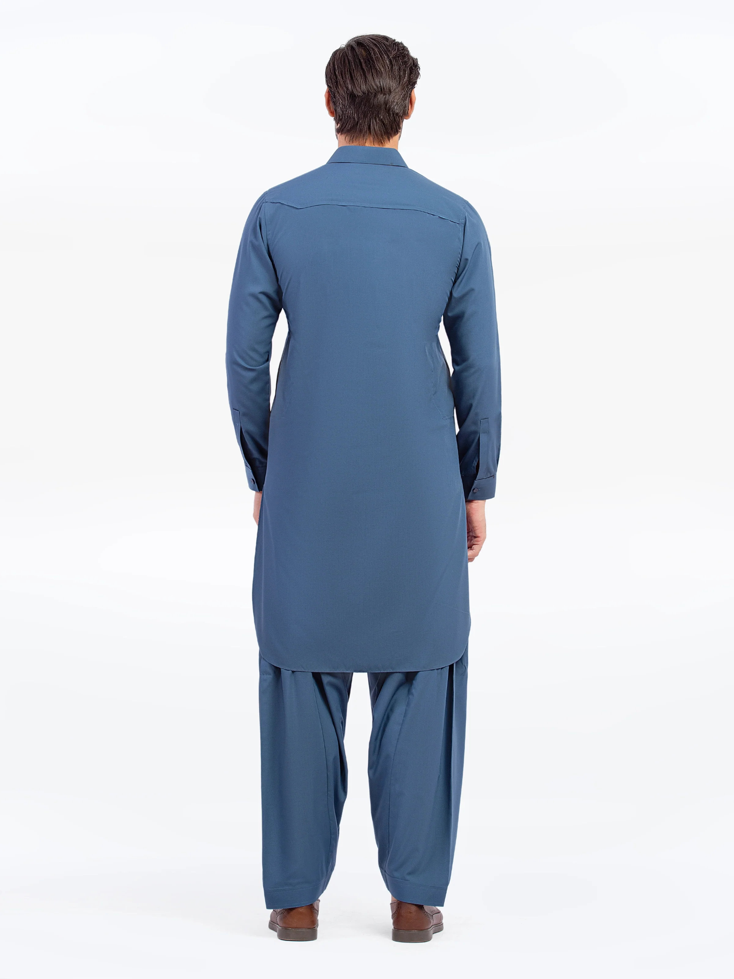 Men's Blue Shalwar Kameez - EMTKST5-99570 - Image 5